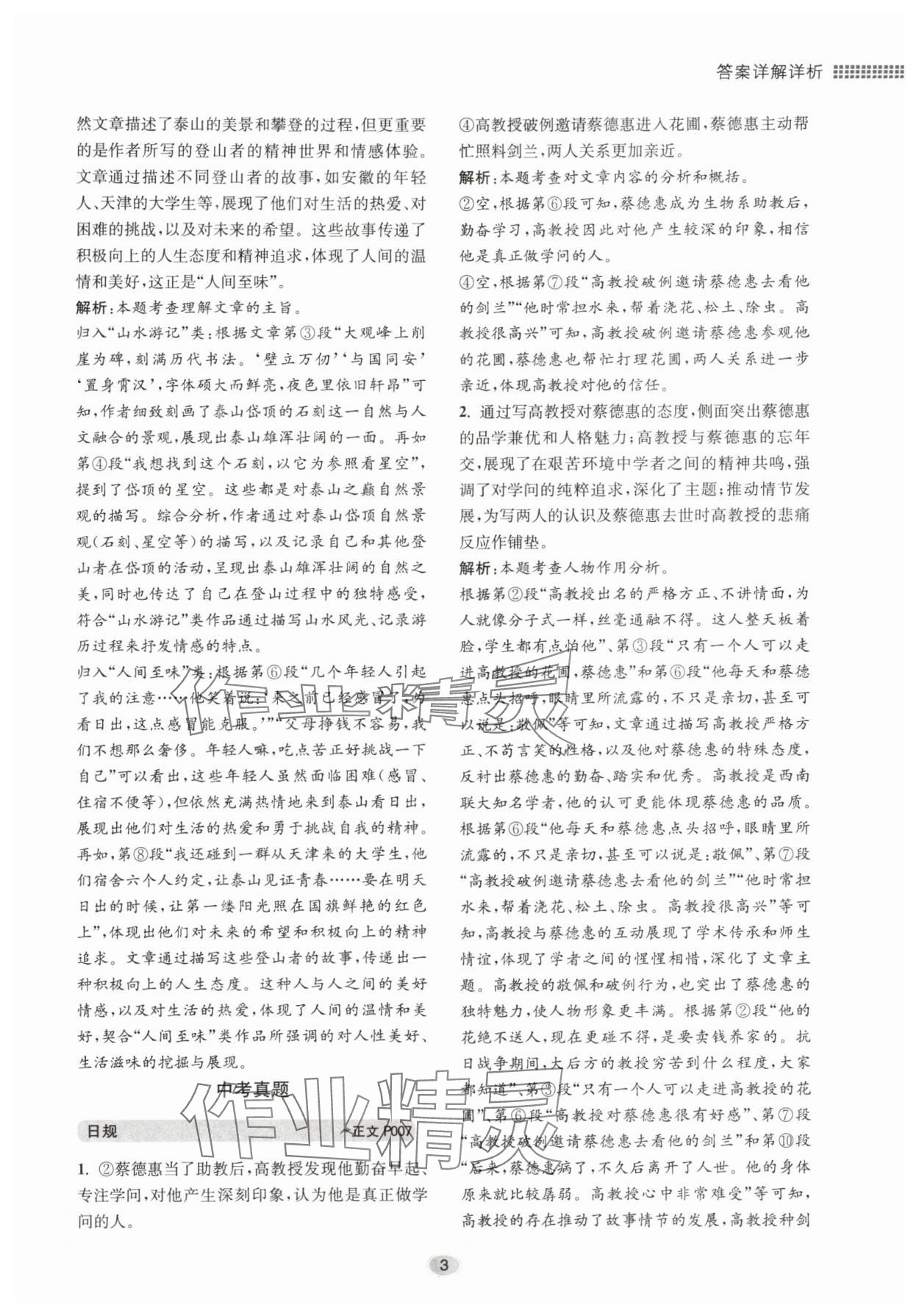 2025年初中现代文阅读专题集训九年级语文人教版&nbsp;第3页