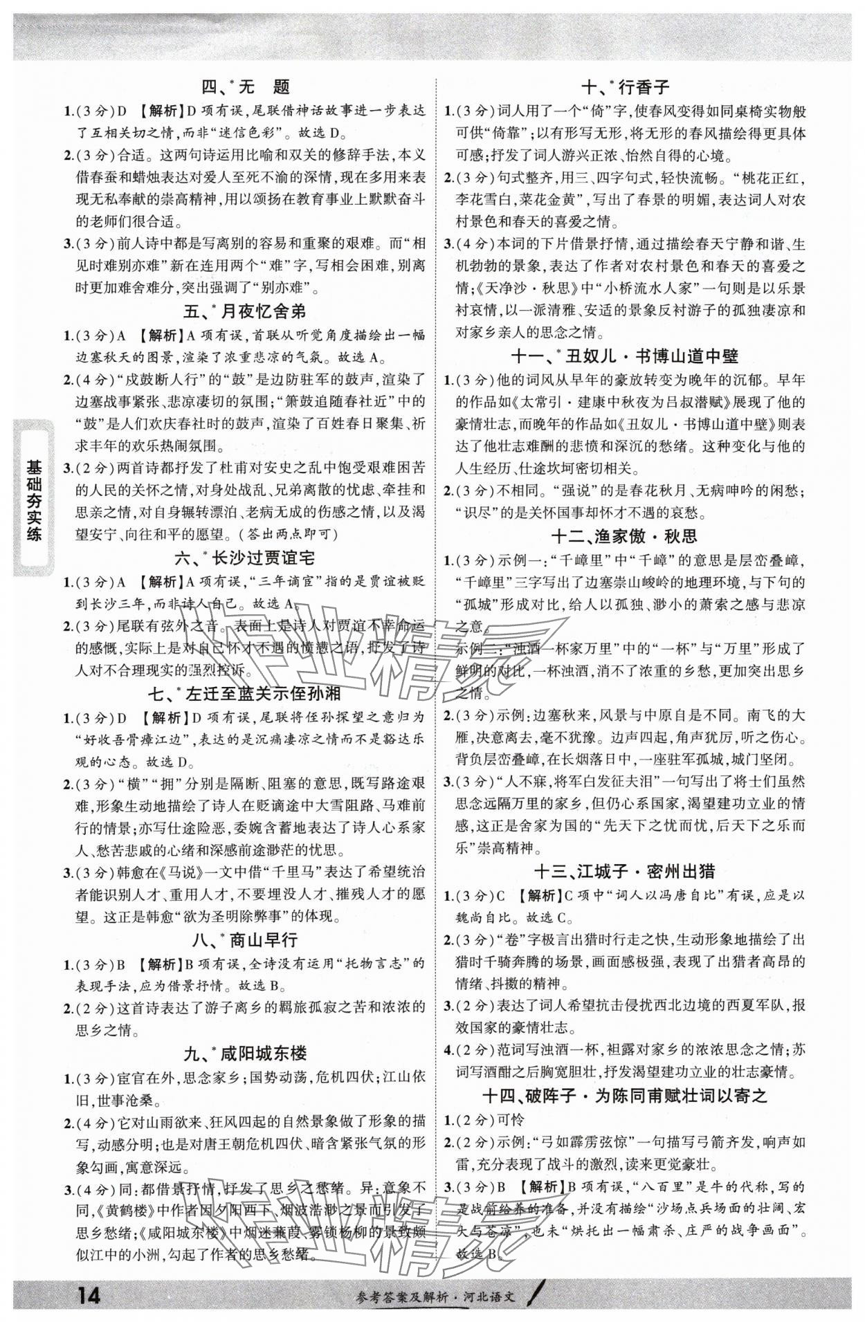 2025年一戰(zhàn)成名考前新方案語文河北專版 參考答案第13頁