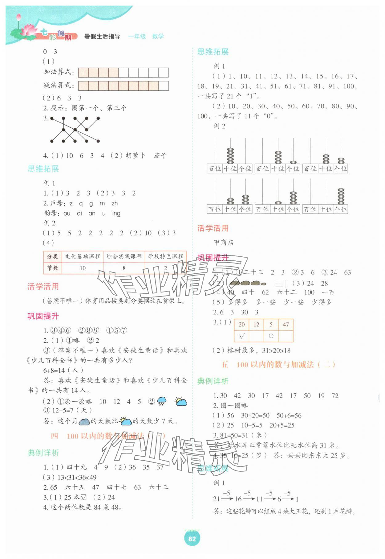 2025年暑假生活指导二十一世纪出版集团一年级数学冀教版 第2页
