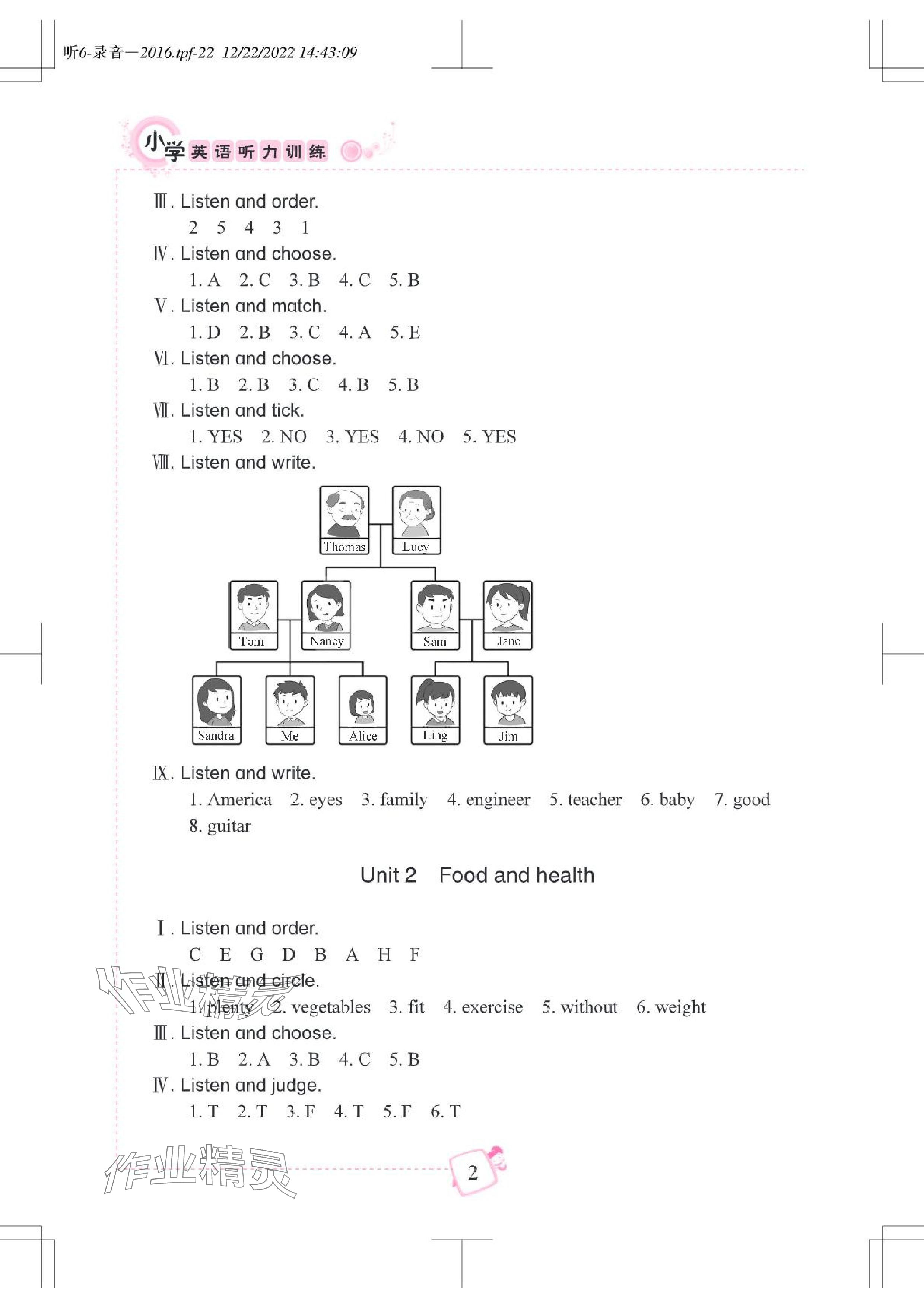 2024年小學(xué)英語(yǔ)聽(tīng)力訓(xùn)練武漢出版社六年級(jí)劍橋版 參考答案第2頁(yè)