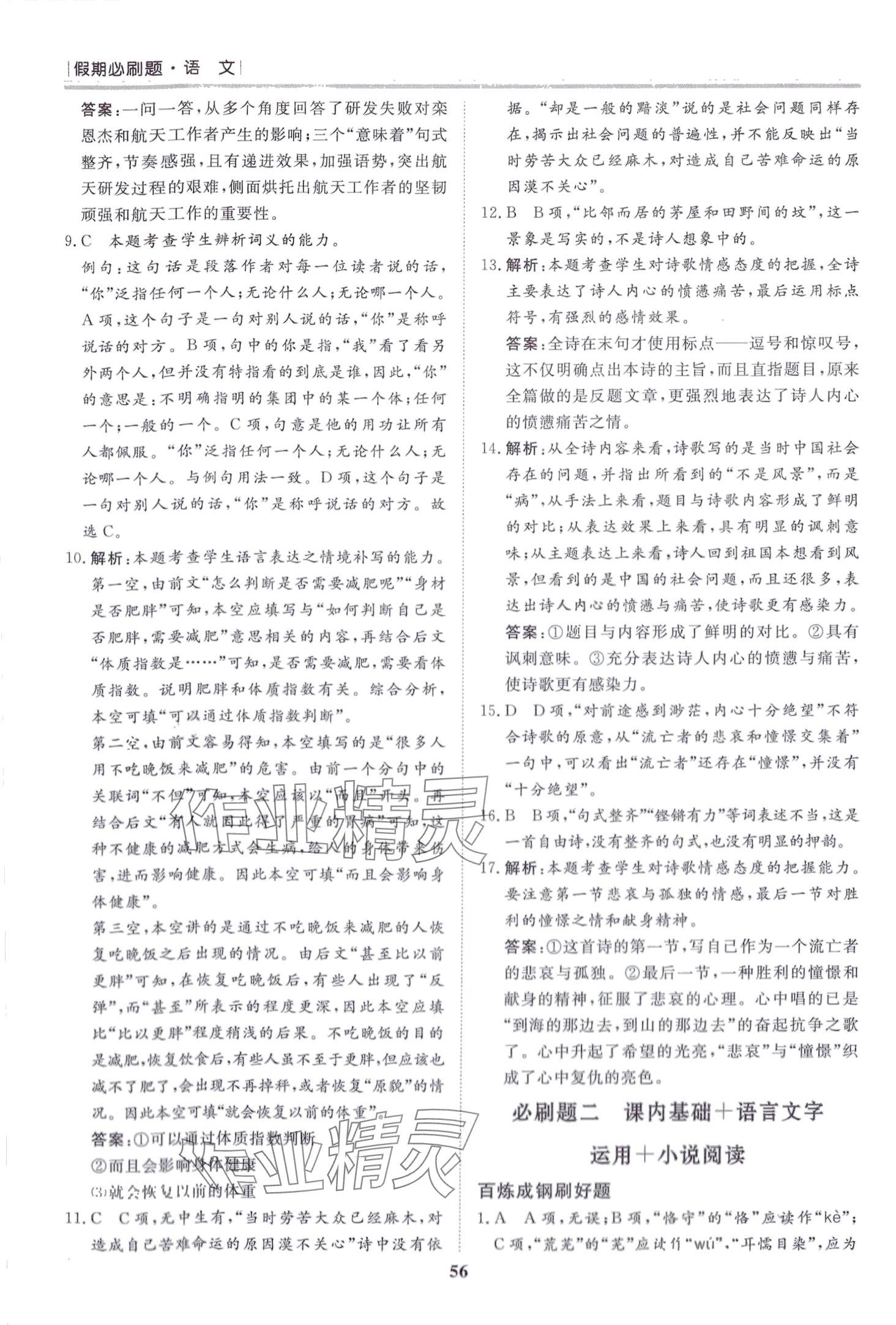 2024年假期必刷題黑龍江教育出版社高二語文 第2頁