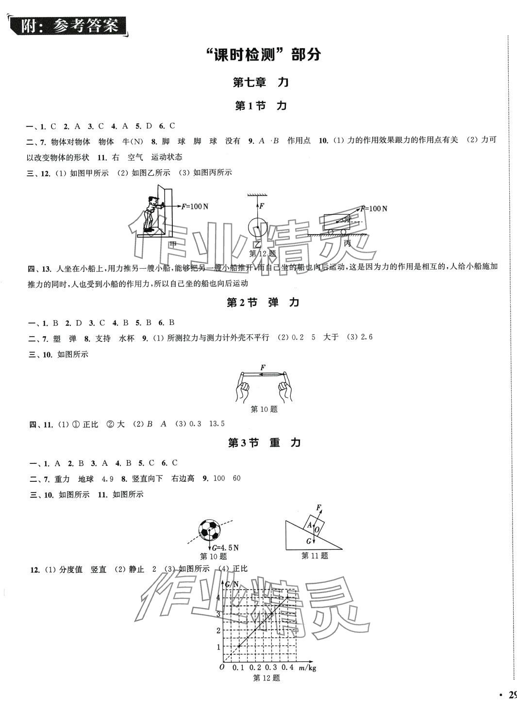 2024年通城学典活页检测八年级物理下册人教版 第1页