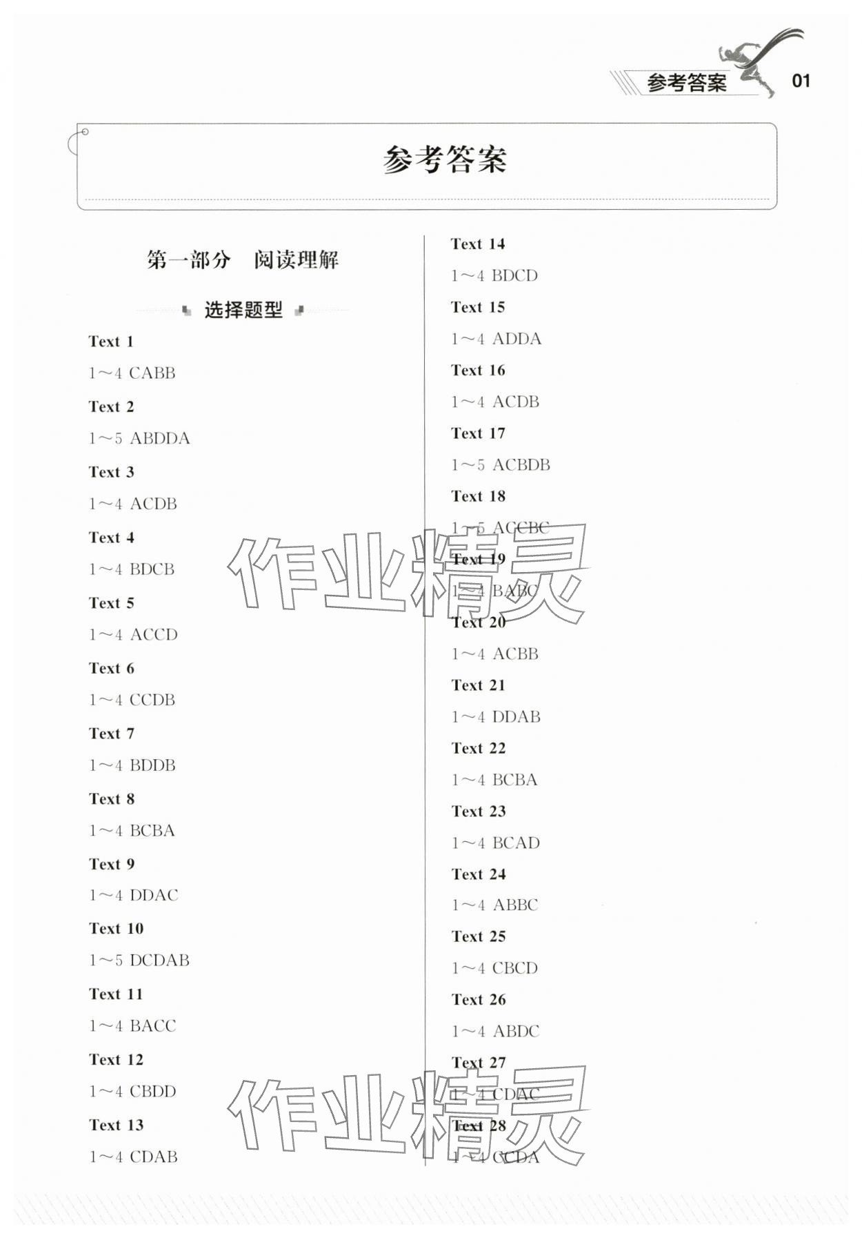 2025年中考沖刺英語專題復(fù)習(xí)遼寧專版 參考答案第1頁