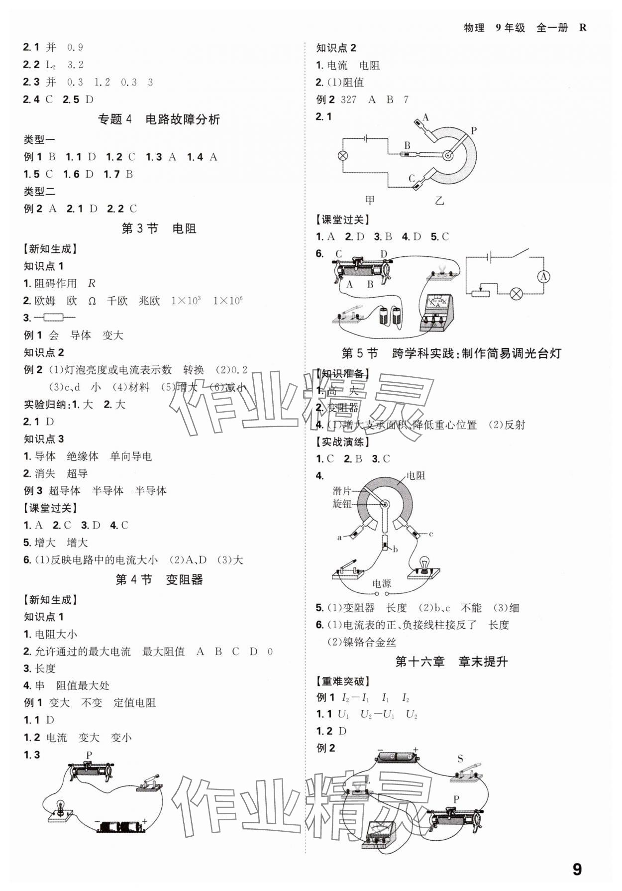2025年全程突破九年级物理全一册人教版 第9页