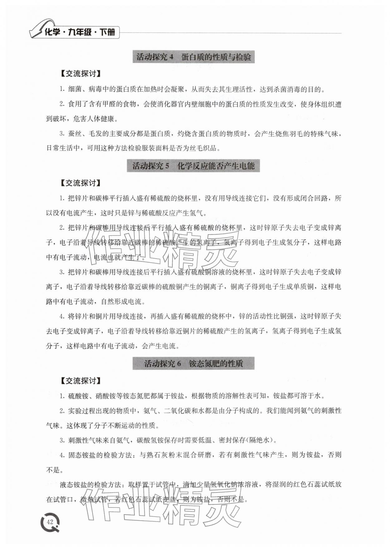 2026年实验探究报告册九年级化学下册人教版青岛出版社&nbsp;第2页