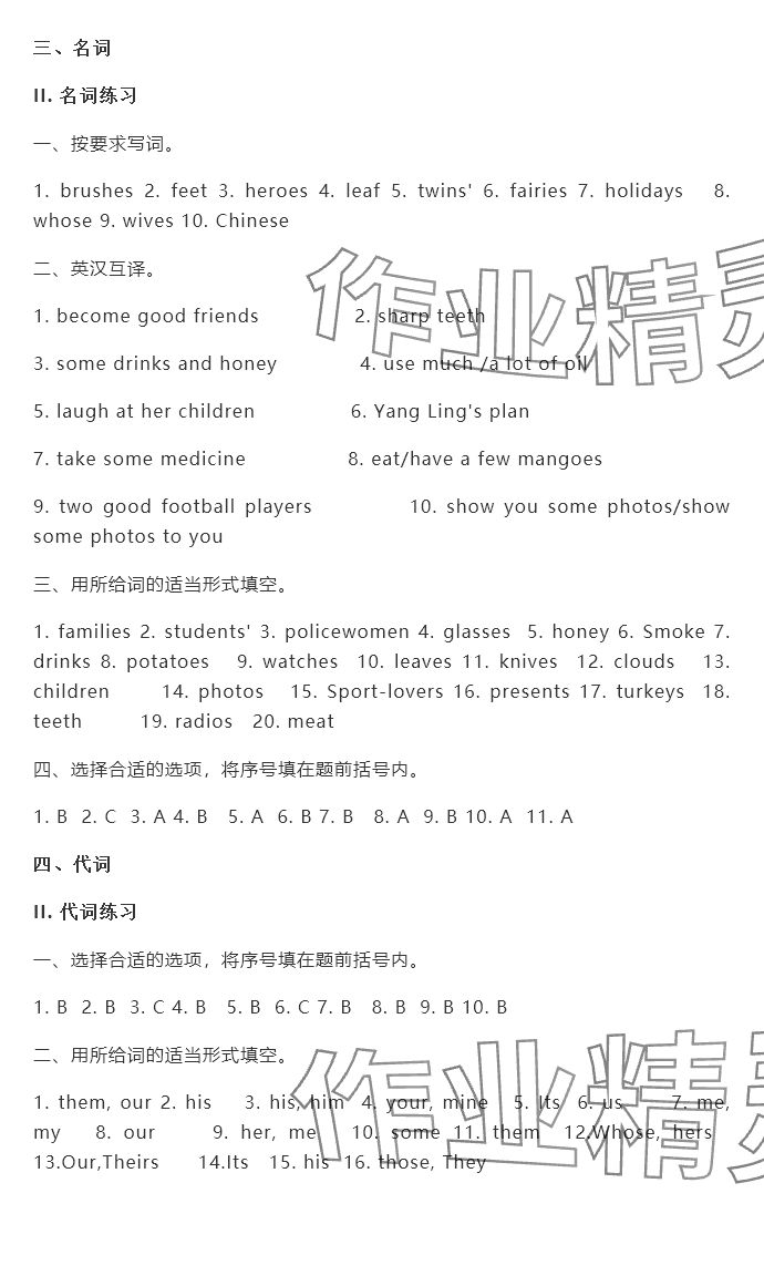 2024年苏学精品英语小升初云南美术出版社 参考答案第2页