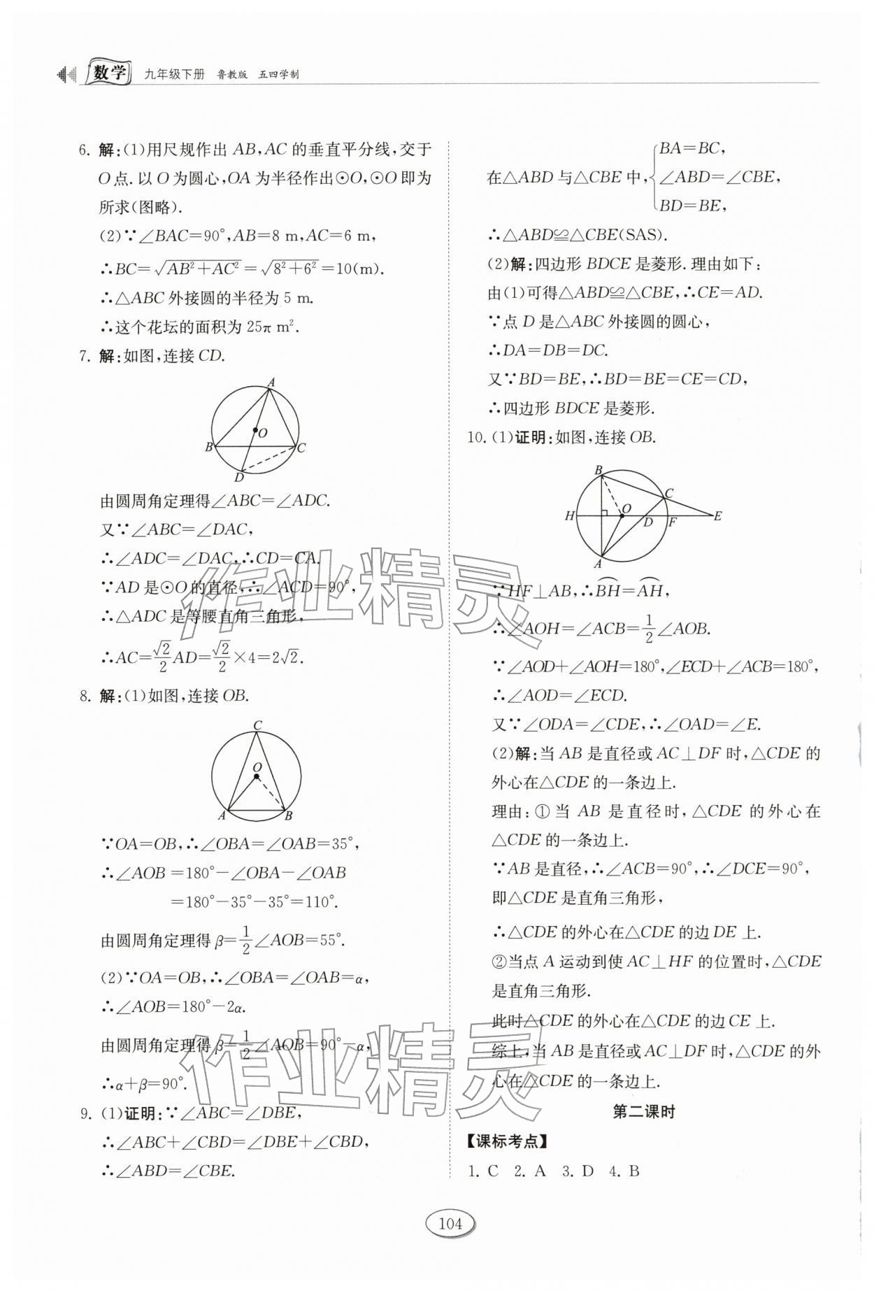 2026年初中同步练习册九年级数学下册鲁教版54制山东科学技术出版社&nbsp;第8页