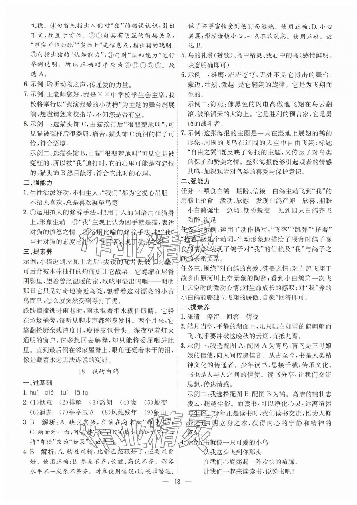 2025年考点专练七年级语文上册人教版深圳专版&nbsp;第18页