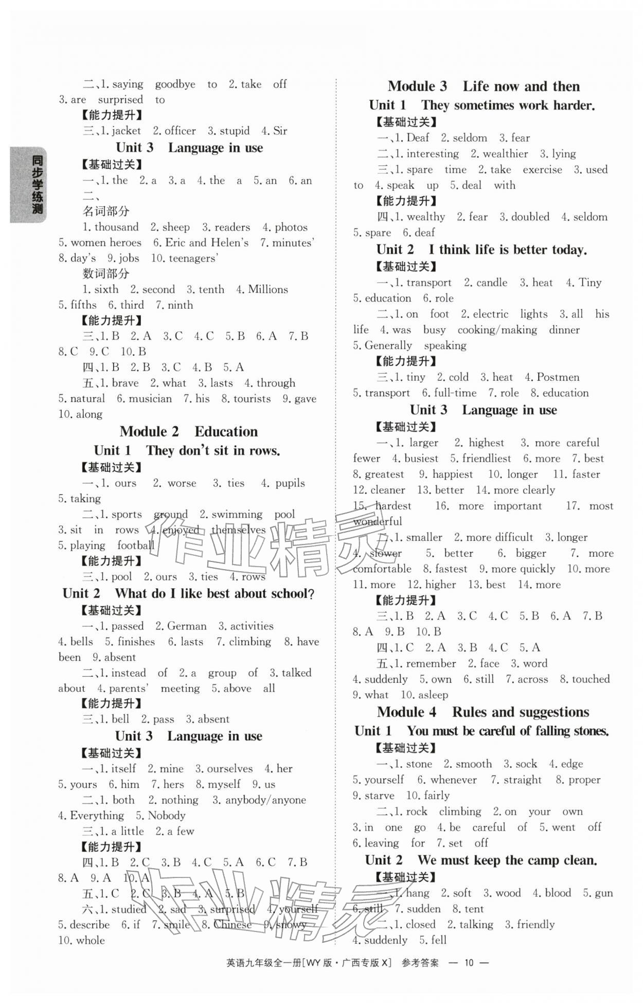 2025年全效學習同步學練測九年級英語全一冊外研版廣西專版 第10頁