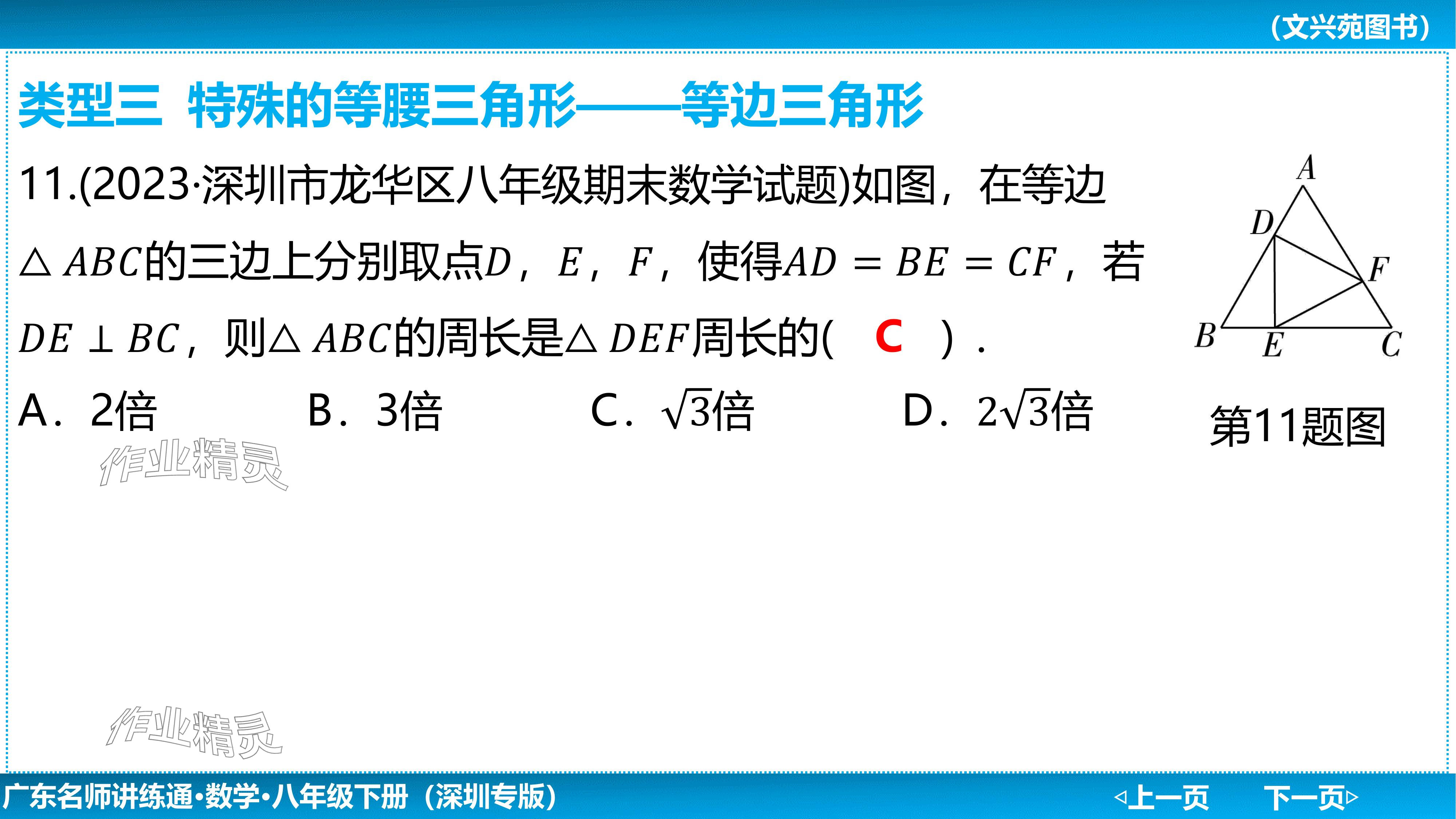 2024年廣東名師講練通八年級數學下冊北師大版深圳專版基礎版 參考答案第28頁