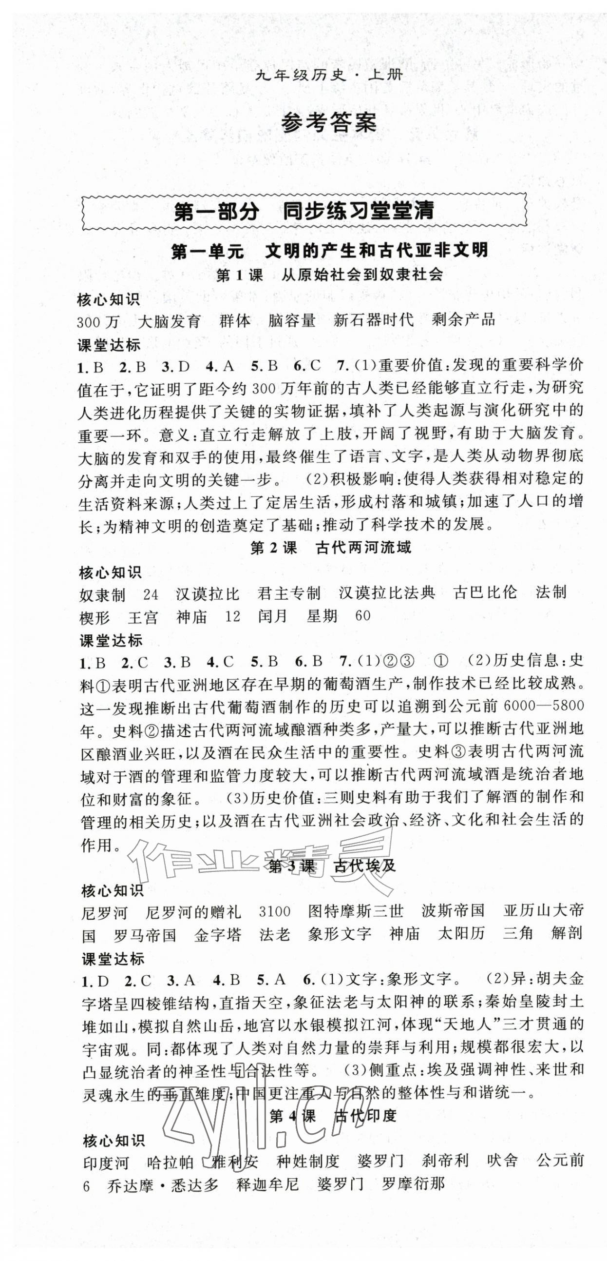 2026年名师学案九年级历史全一册&nbsp;第1页