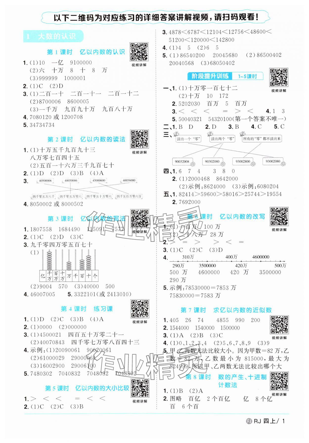 2024年陽(yáng)光同學(xué)課時(shí)優(yōu)化作業(yè)四年級(jí)數(shù)學(xué)上冊(cè)人教版福建專版 第1頁(yè)