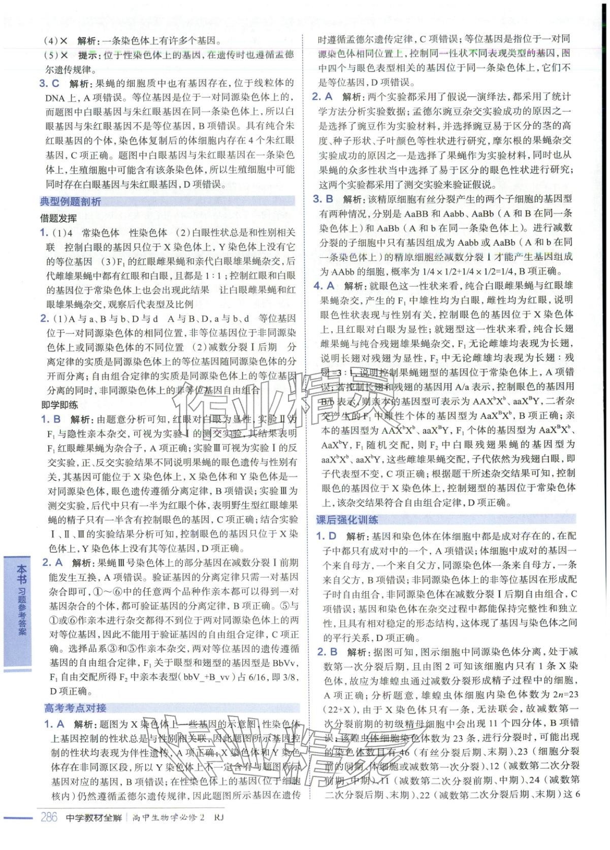 2025年教材全解高中生物必修第二册人教版 第16页