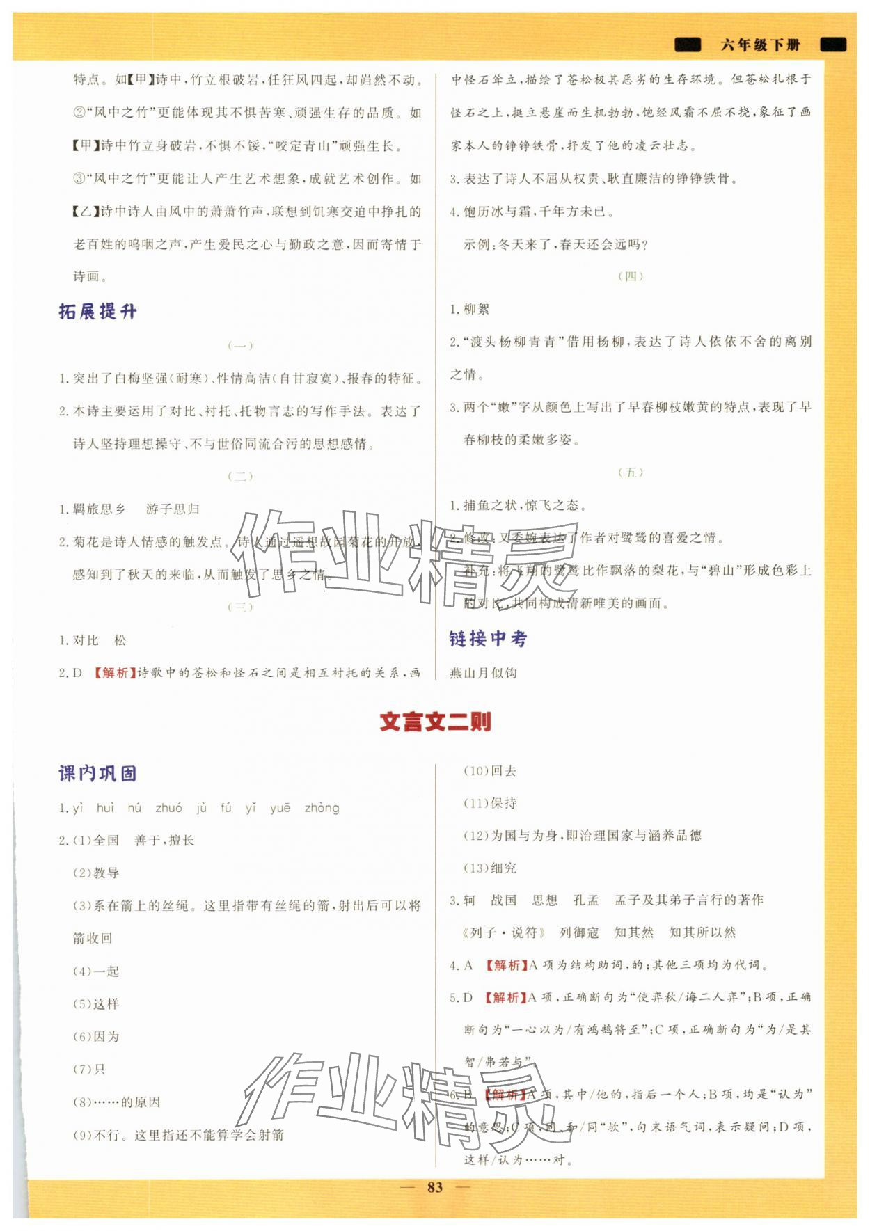 2025年初中文言文详解与训练六年级语文人教版54制 第3页