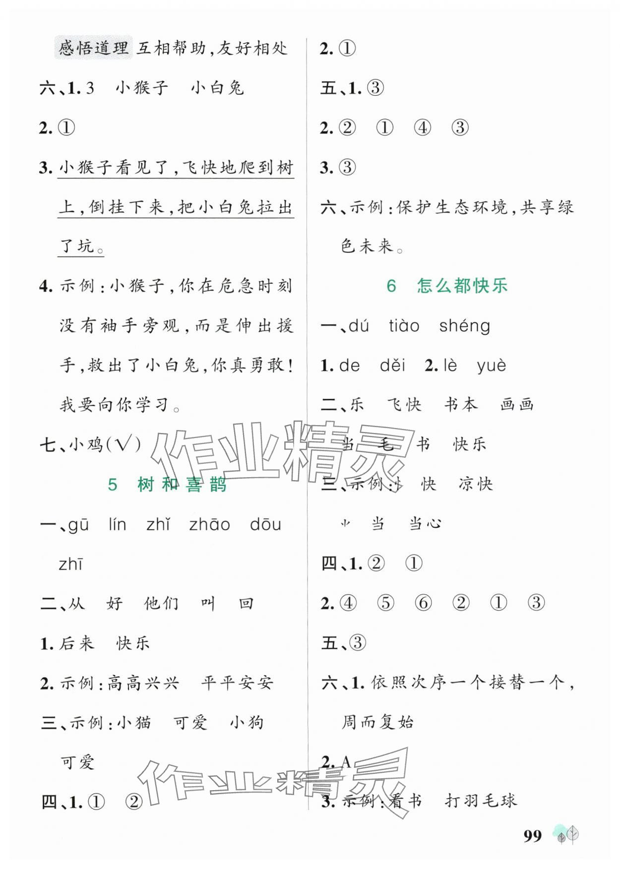 2025年綠卡提優(yōu)特訓(xùn)一年級(jí)語(yǔ)文下冊(cè)人教版江蘇專版&nbsp;參考答案第7頁(yè)