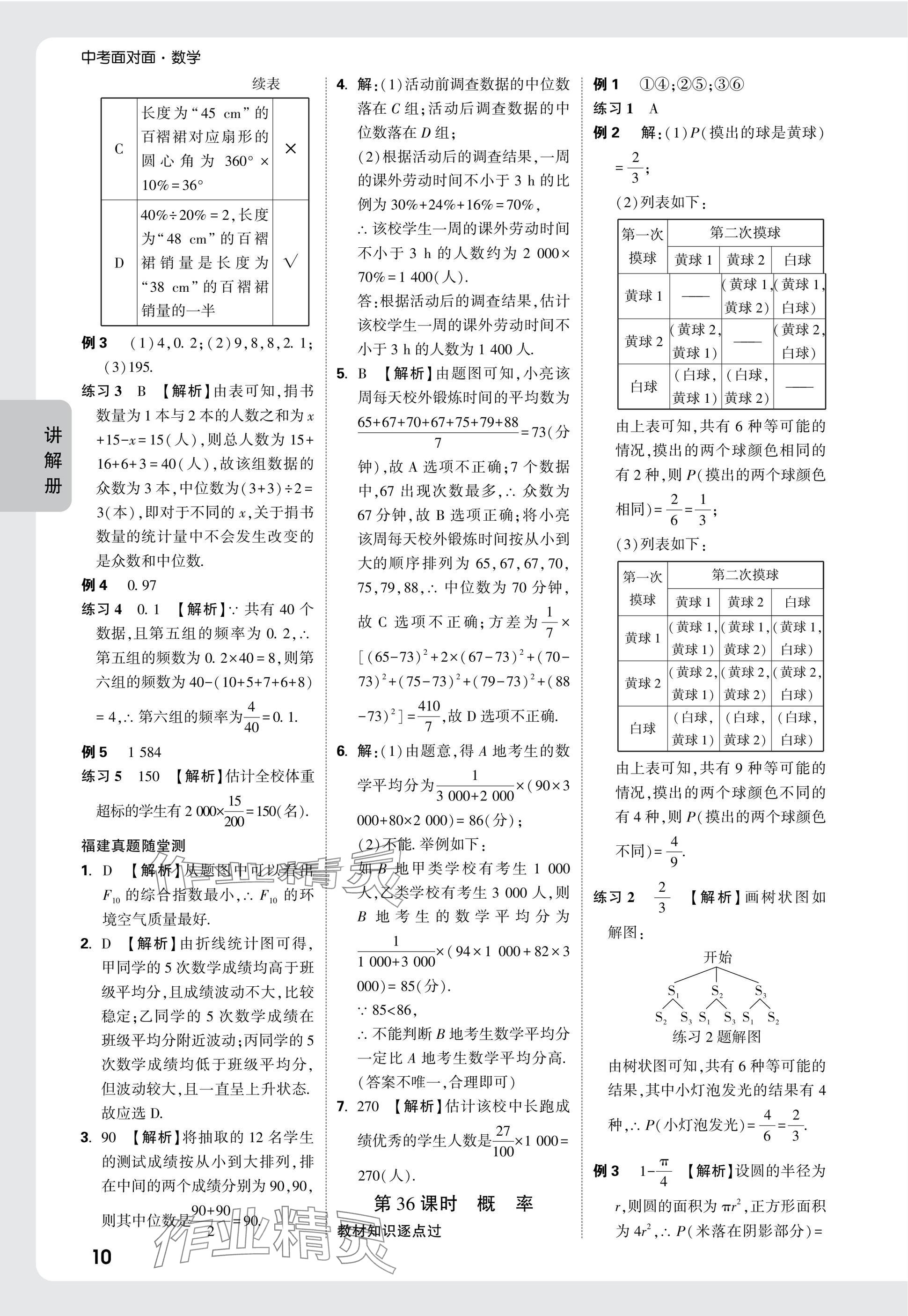 2025年中考面對面數(shù)學(xué)福建專版 參考答案第26頁