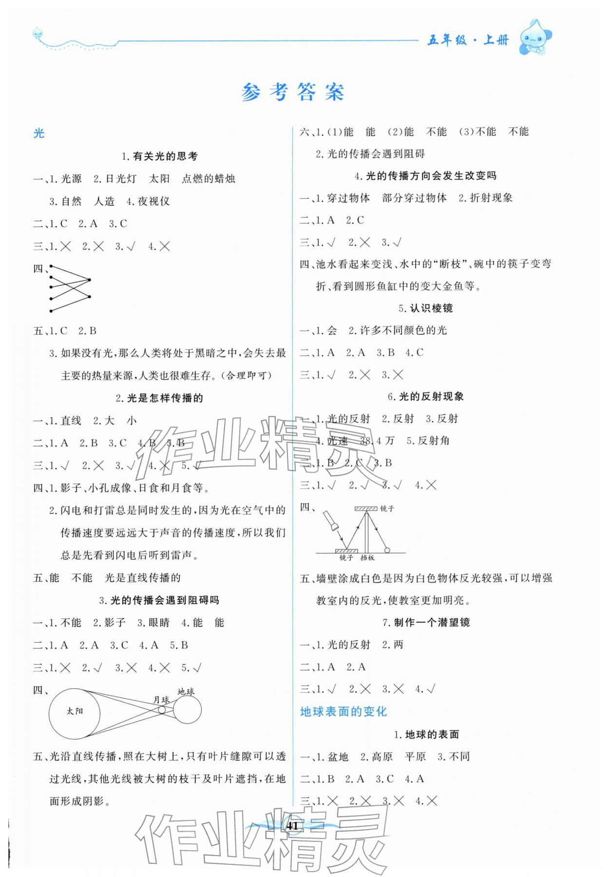2025年激活思维阳光出版社五年级科学上册教科版 第1页
