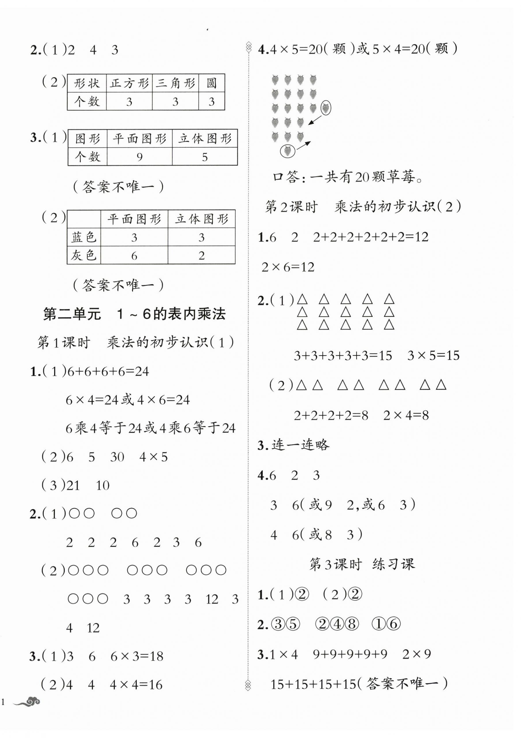 2025年顶尖课课练二年级数学上册人教版贵州专版 第2页