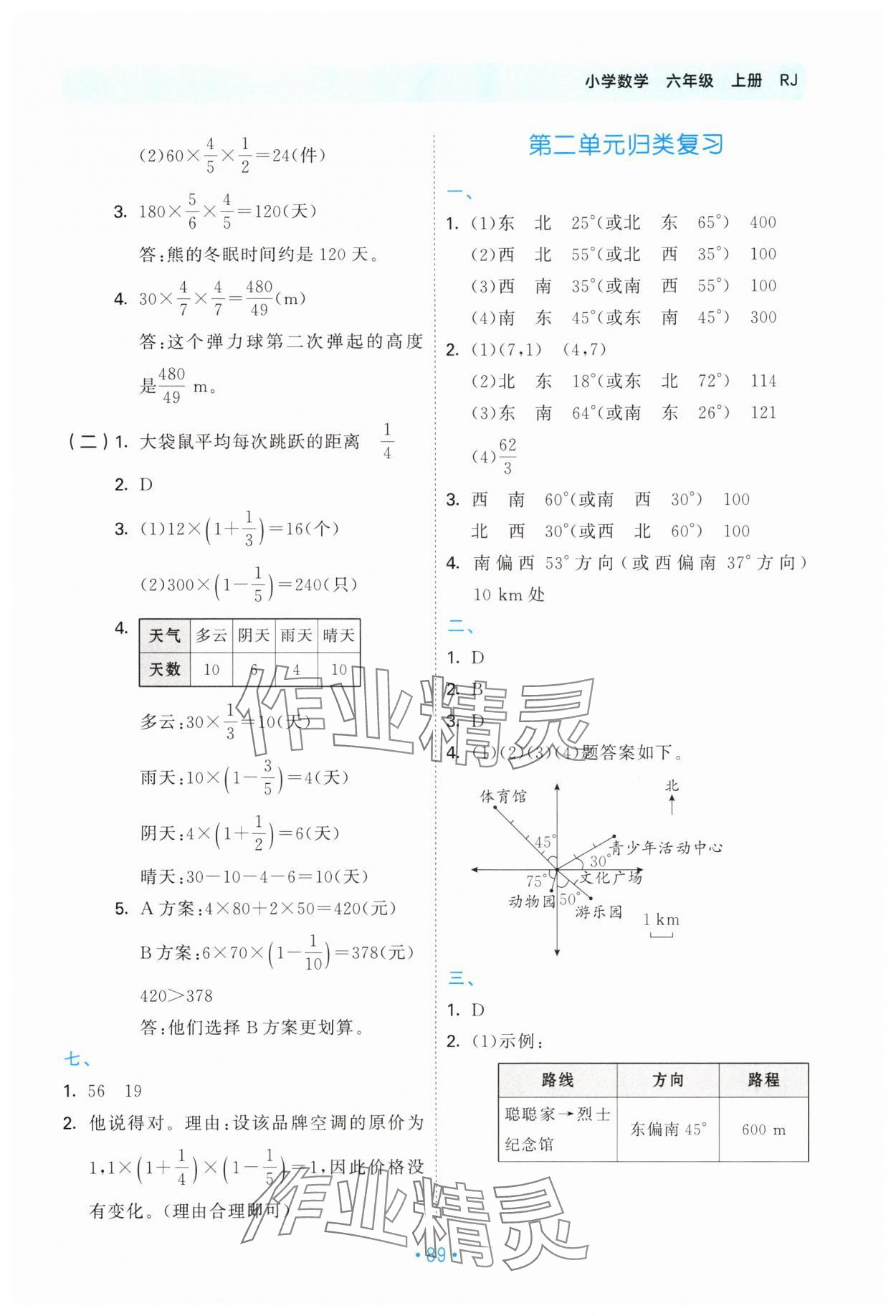 2025年53單元?dú)w類復(fù)習(xí)六年級數(shù)學(xué)上冊人教版 第3頁