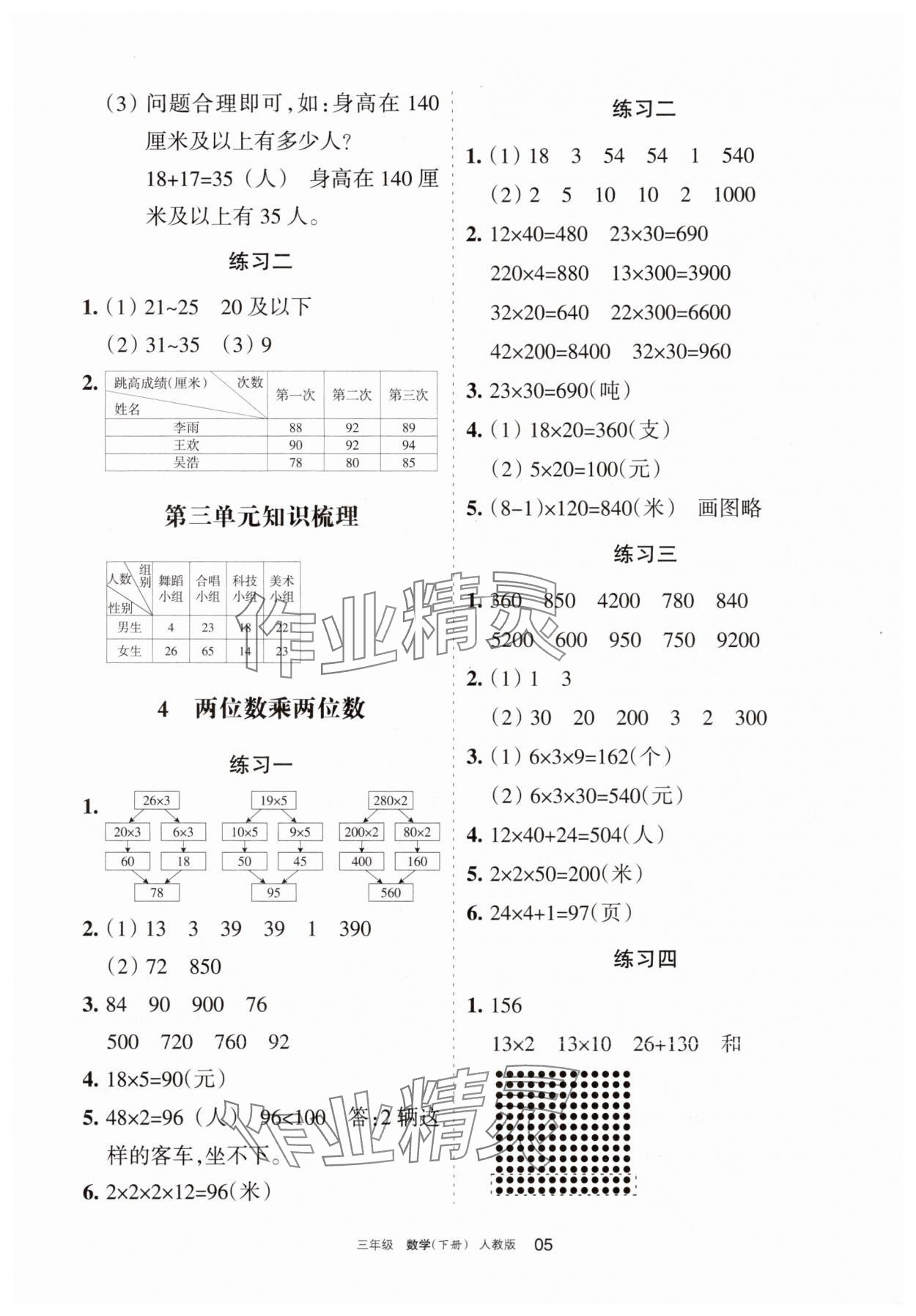 2025年學(xué)習(xí)之友三年級(jí)數(shù)學(xué)下冊人教版 參考答案第5頁
