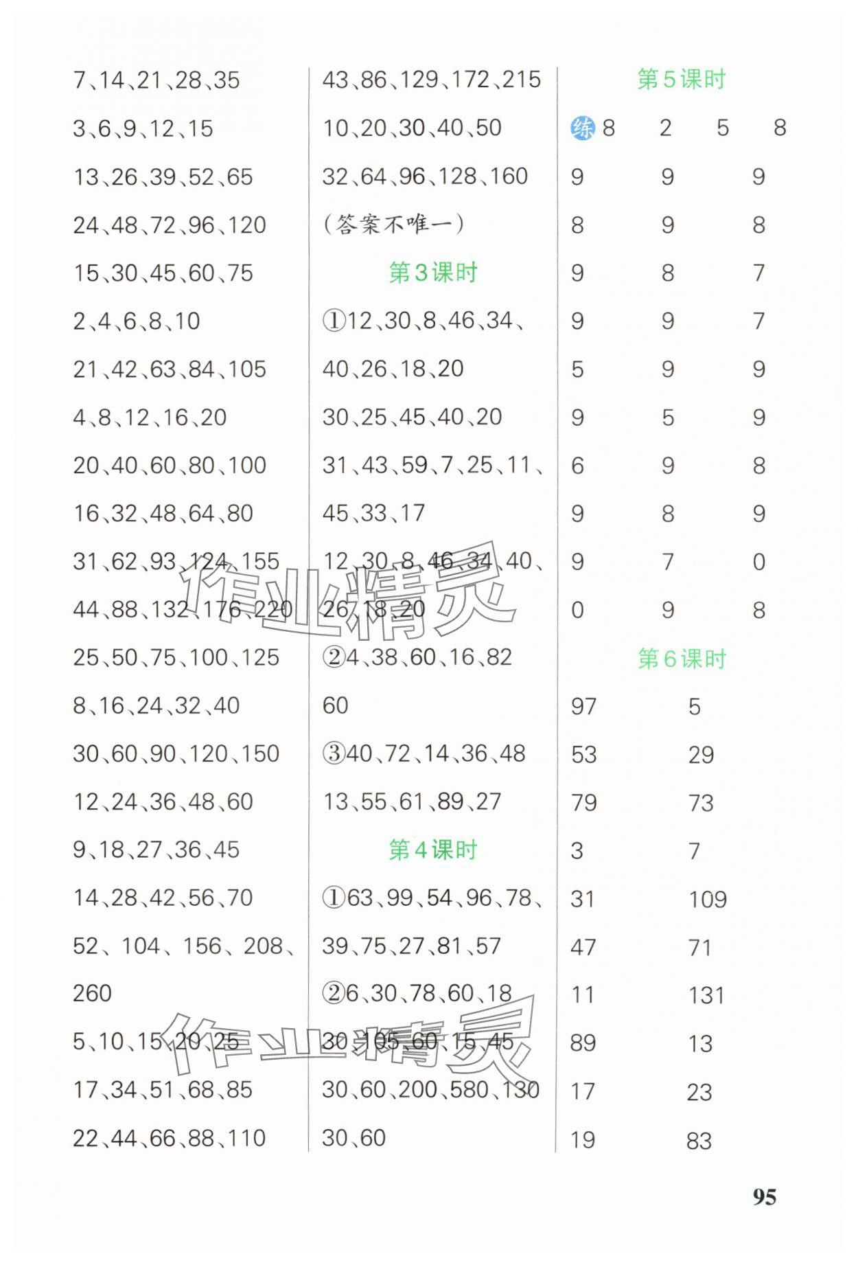 2025年小学学霸口算四年级数学下册青岛版五四制 参考答案第5页