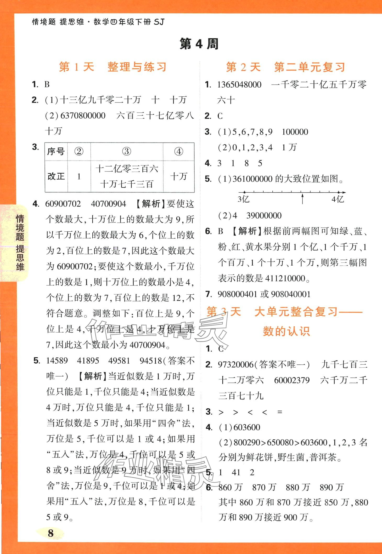 2024年小白鷗情境題四年級數學下冊蘇教版 第8頁