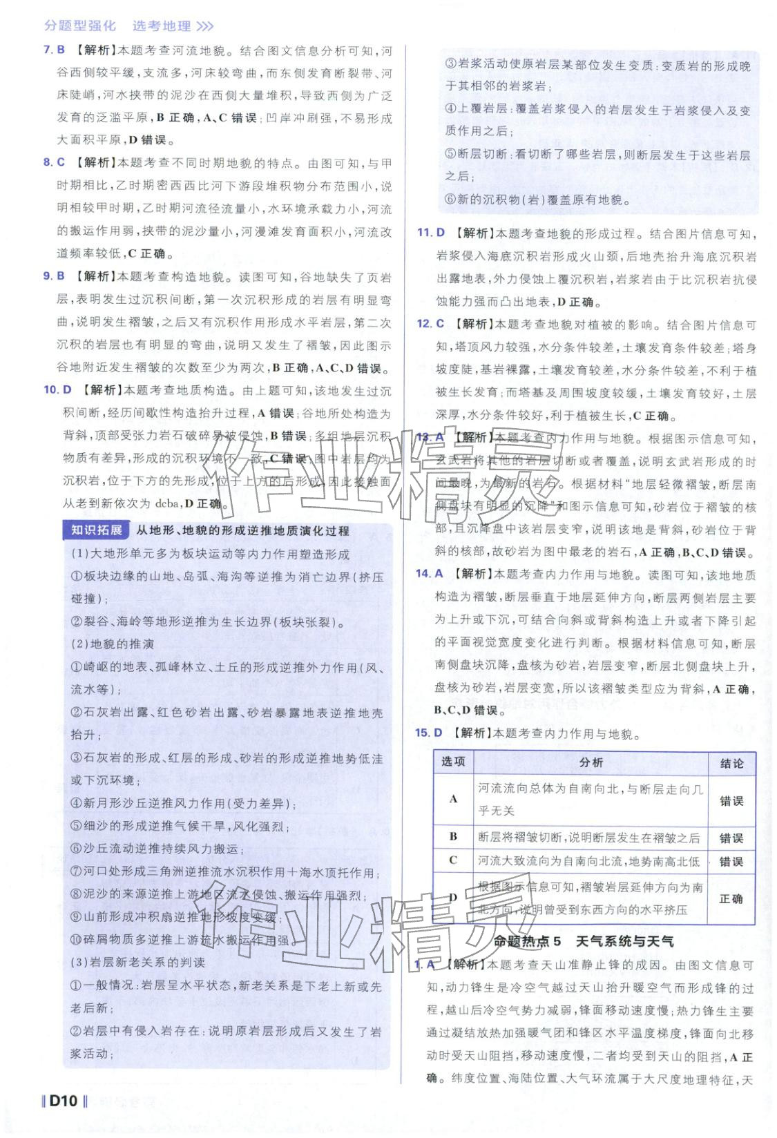 2026年高考必刷題分題型強化地理江蘇專版&nbsp;參考答案第10頁