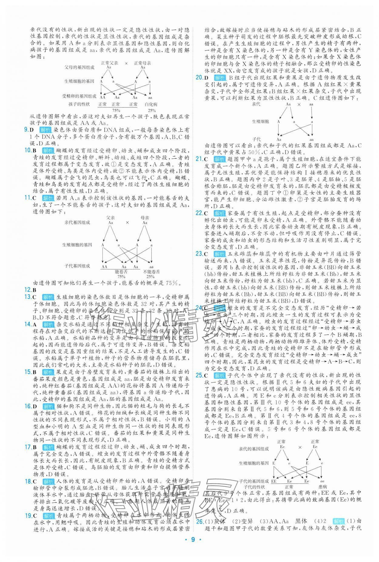 2025年首席中考真題精選生物河北專版 第9頁