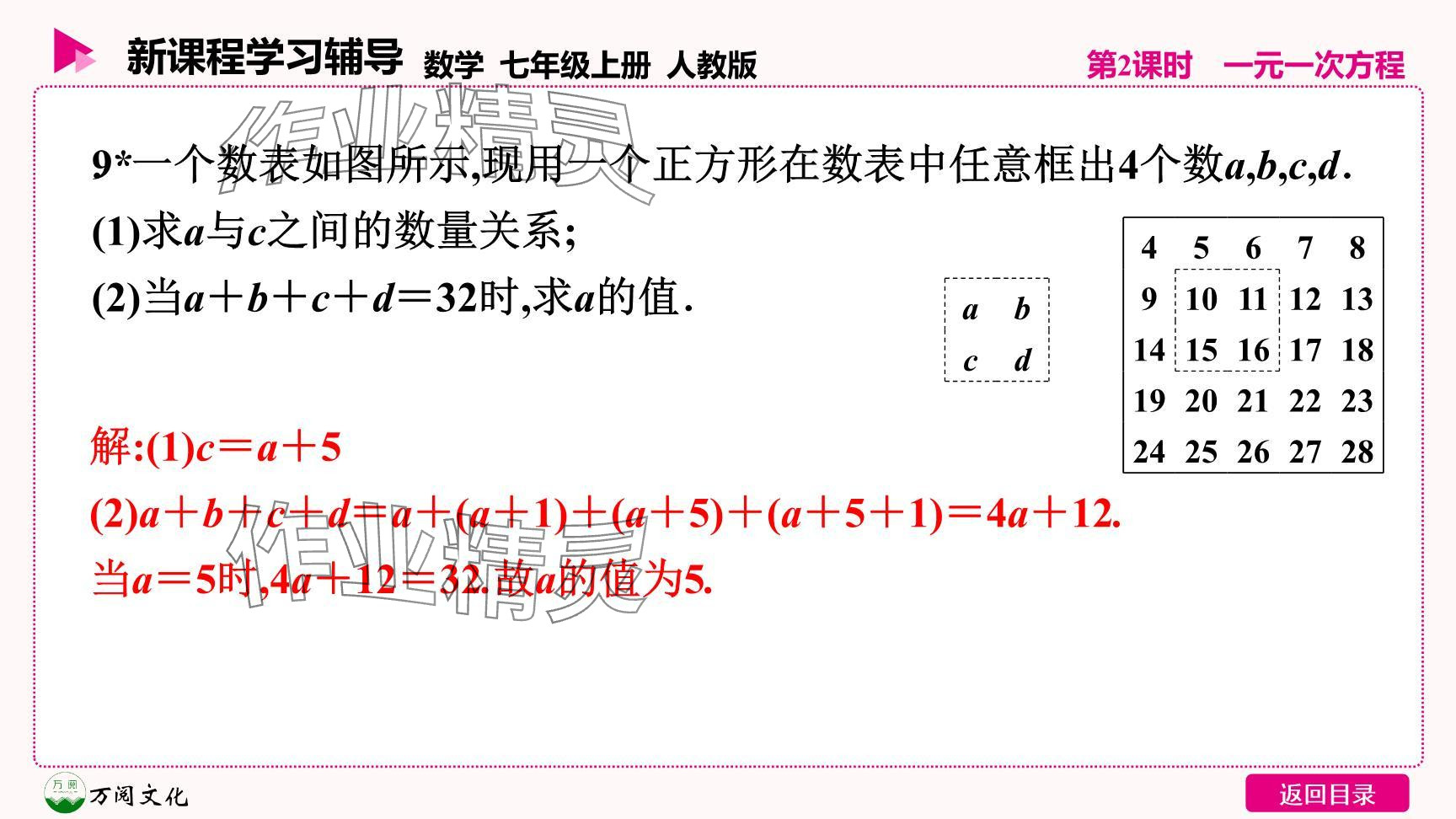 2024年新课程学习辅导七年级数学上册人教版 参考答案第24页