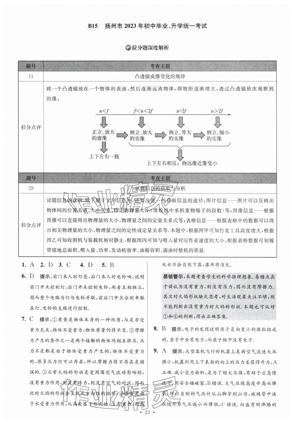 2024年江蘇中考模擬試卷匯編優(yōu)化38套物理提優(yōu)版 參考答案第23頁