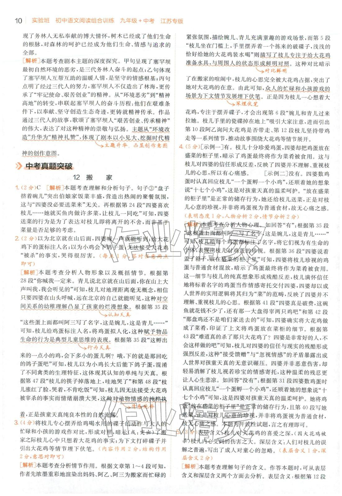 2025年實驗班閱讀組合訓練五合一九年級語文江蘇專版&nbsp;第10頁