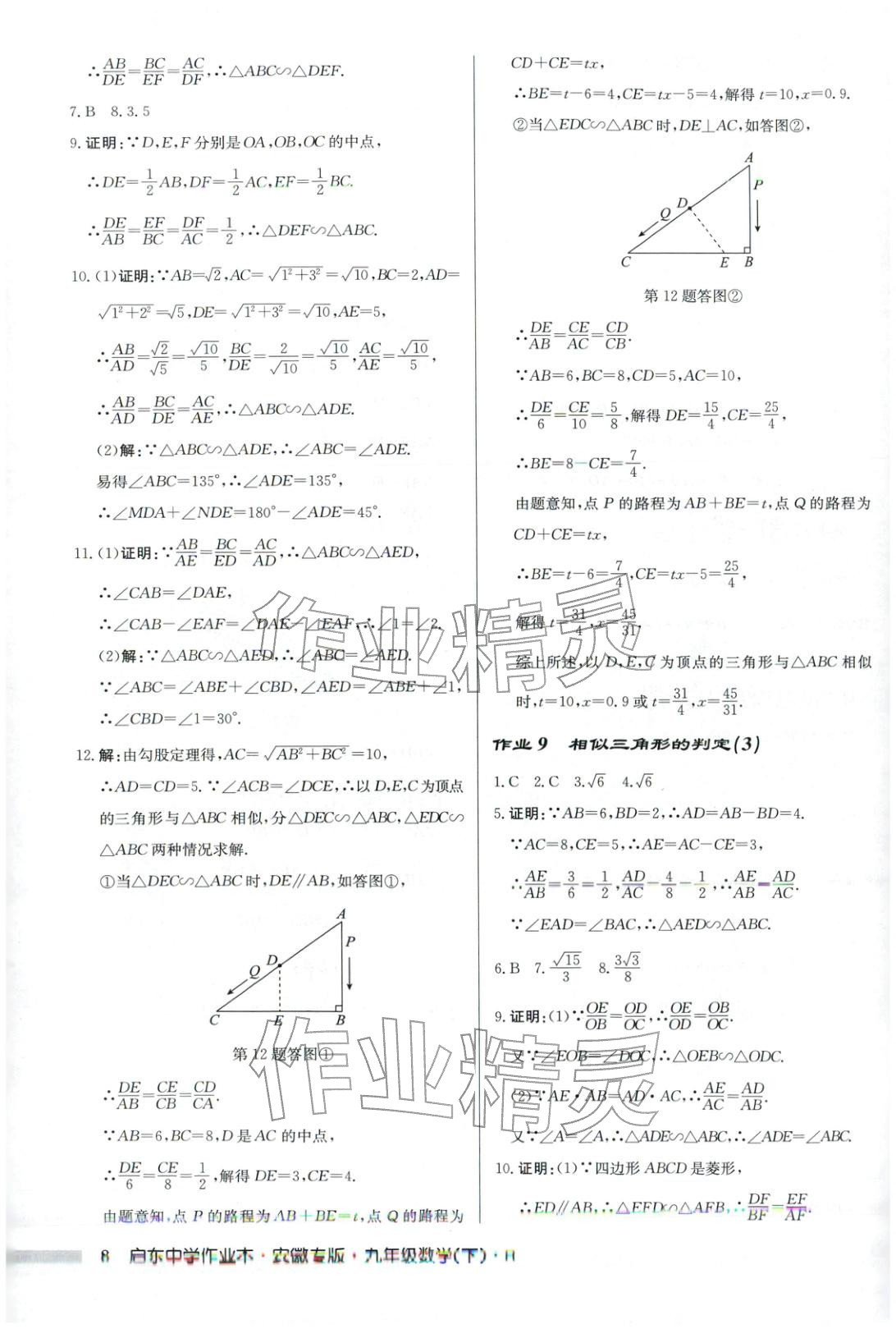 2026年啟東中學作業本九年級數學下冊人教版安徽專版 第8頁
