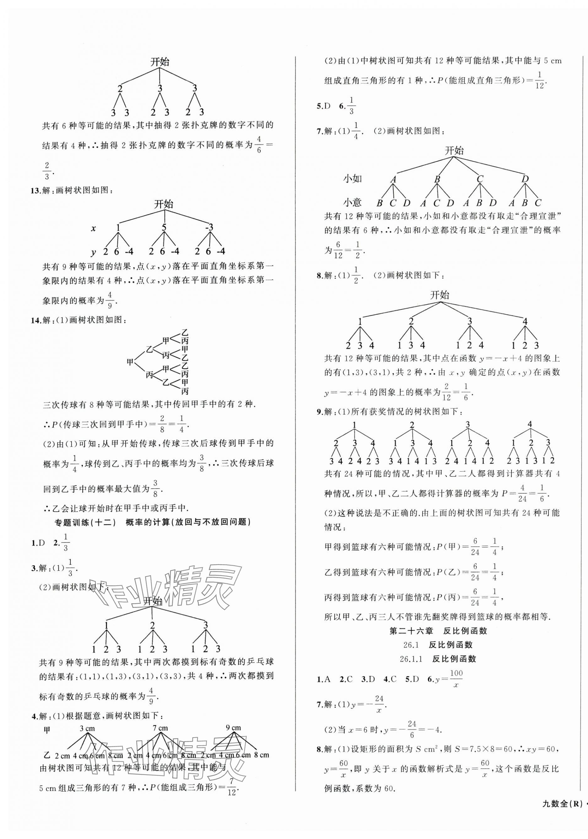 2025年名师面对面满分特训方案九年级数学全一册人教版台州专版&nbsp;第13页