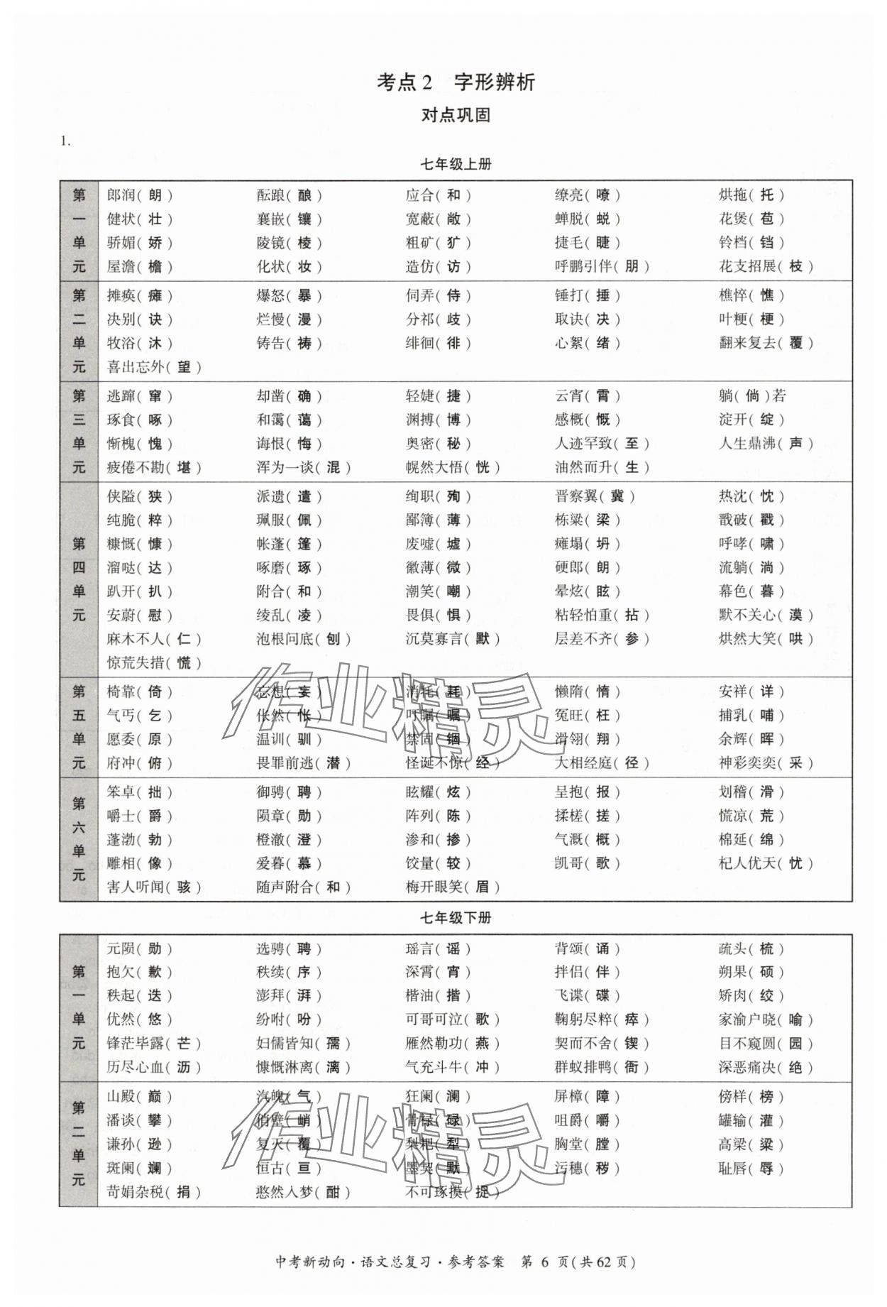 2025年中考新動向語文廣東專版 參考答案第6頁