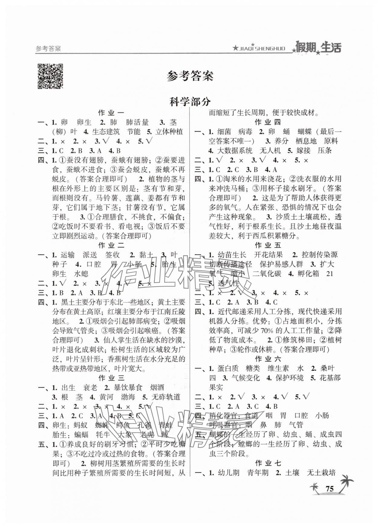 2025年假期生活方圆电子音像出版社四年级综合 第1页