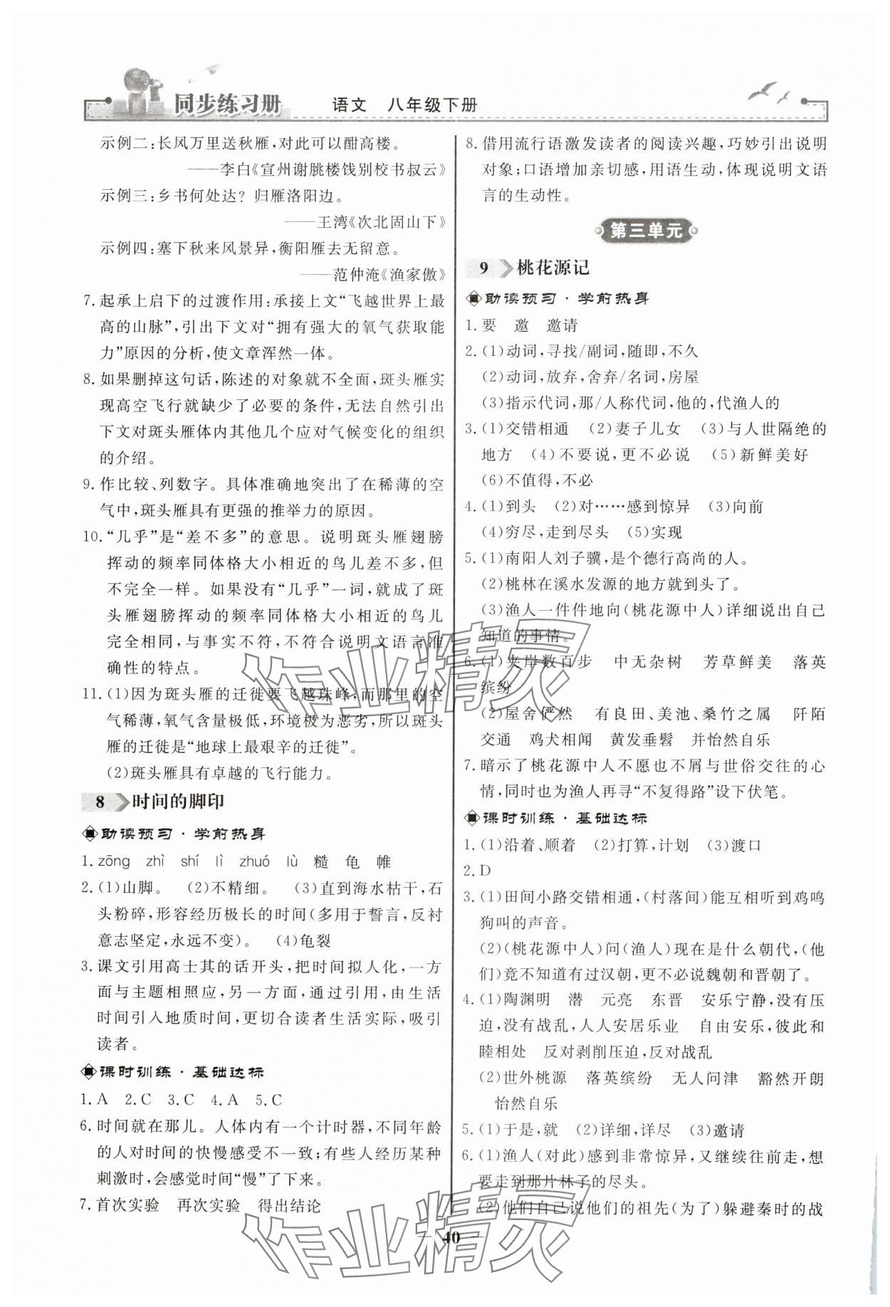 2025年同步練習(xí)冊人民教育出版社八年級語文下冊人教版江蘇專版 第4頁