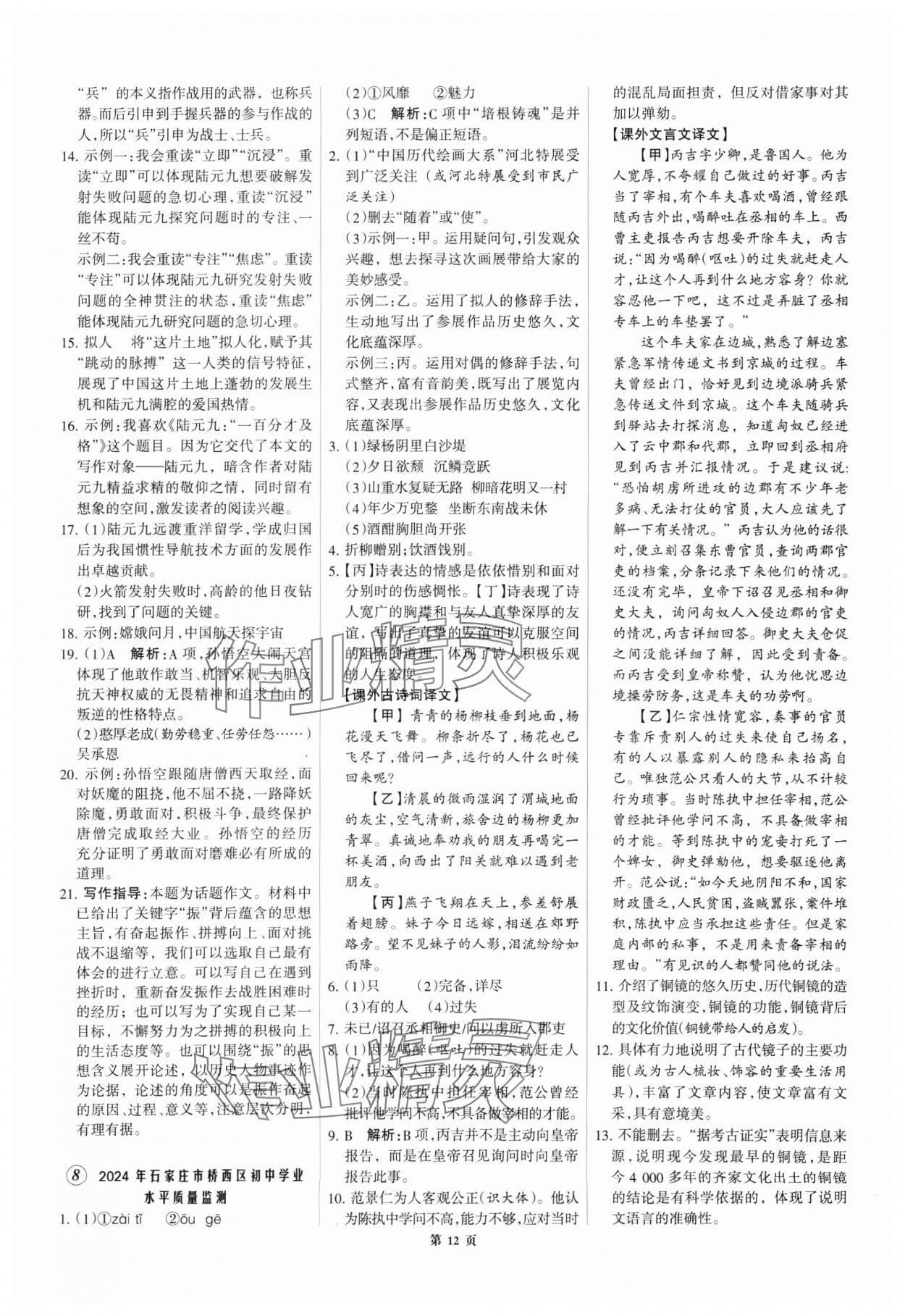 2025年全優(yōu)中考全國中考試題精選精析語文河北專用 第12頁