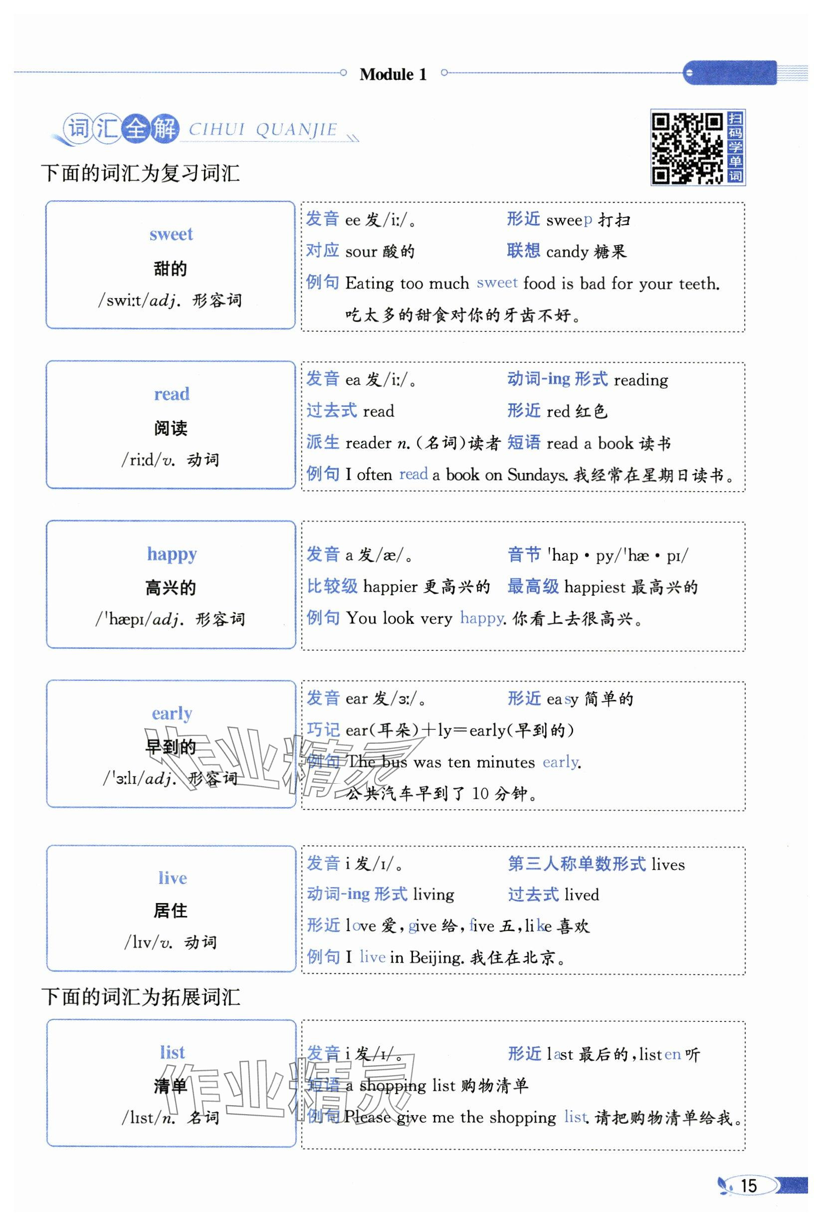 2024年教材課本六年級(jí)英語上冊(cè)滬教版 參考答案第15頁