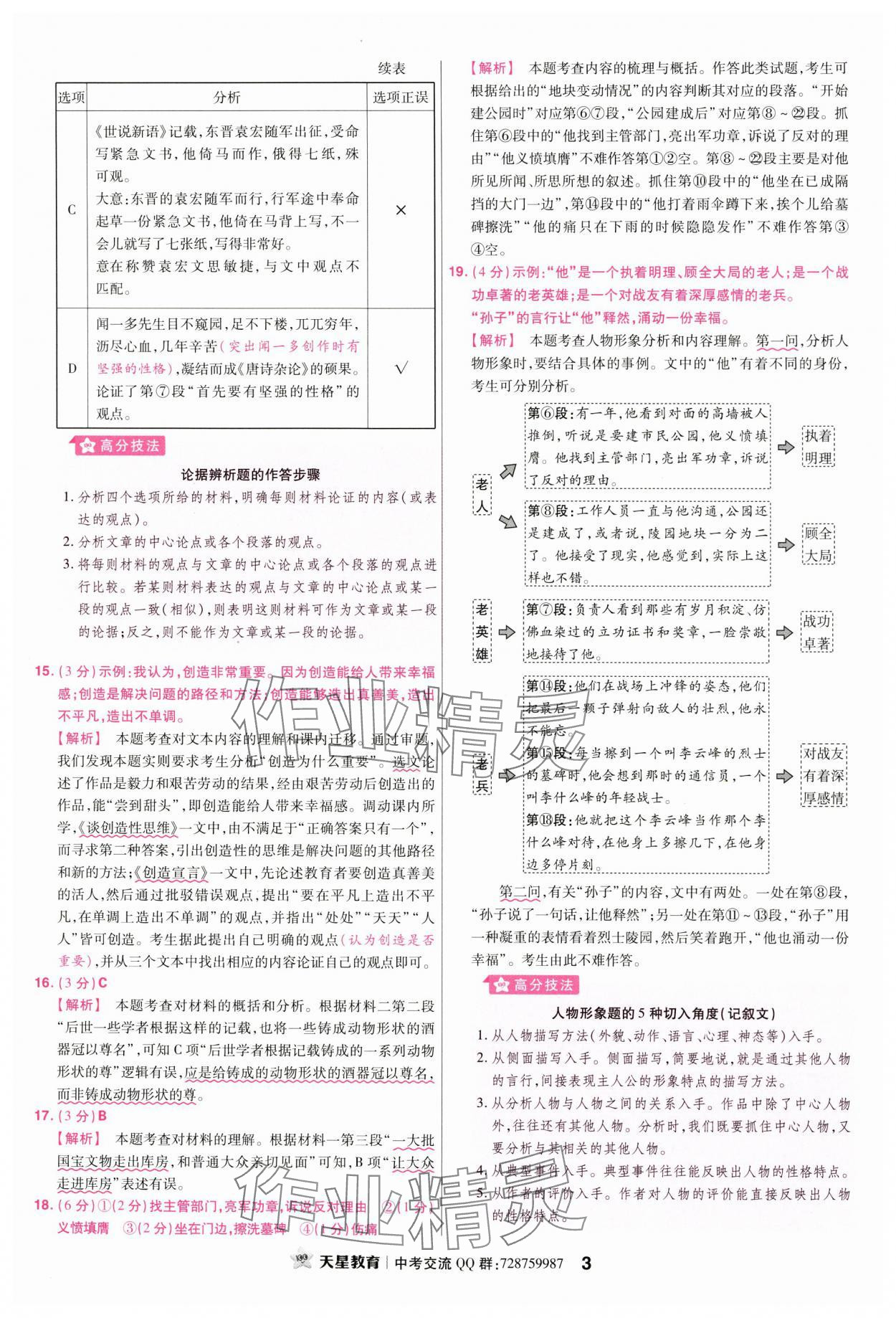 2024年金考卷45套匯編語(yǔ)文江西專版 參考答案第3頁(yè)