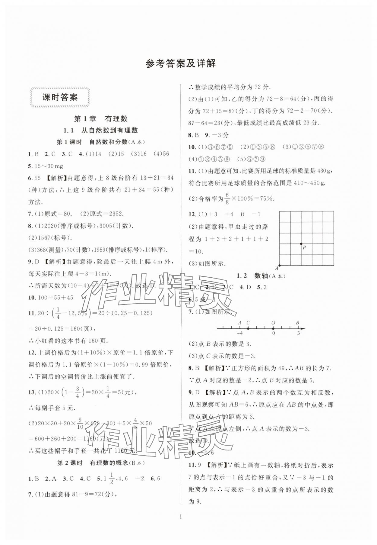 2023年全優(yōu)新同步七年級(jí)數(shù)學(xué)上冊(cè)浙教版 參考答案第1頁(yè)