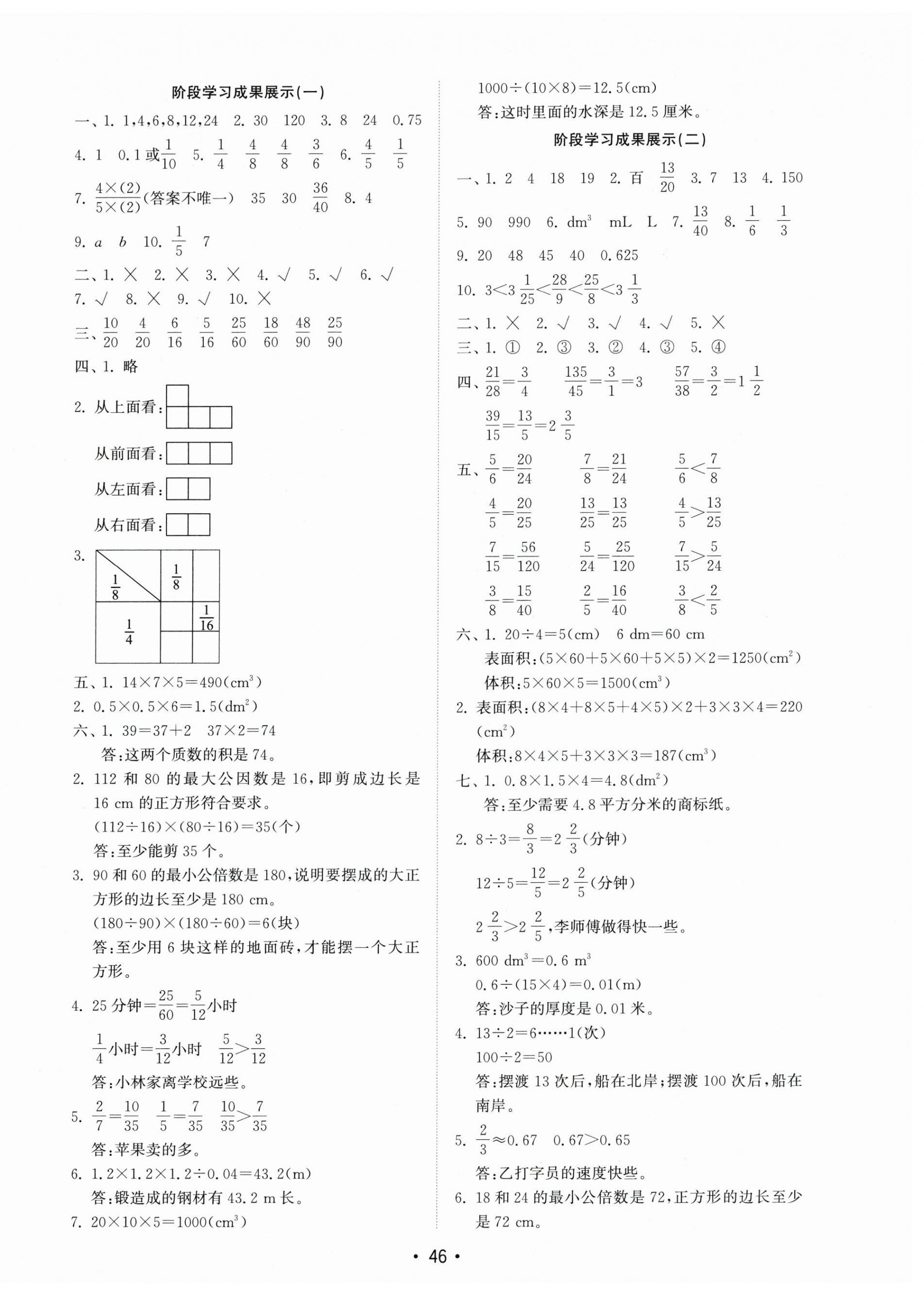 2024年金鑰匙試卷基礎(chǔ)練五年級數(shù)學(xué)下冊人教版 第2頁