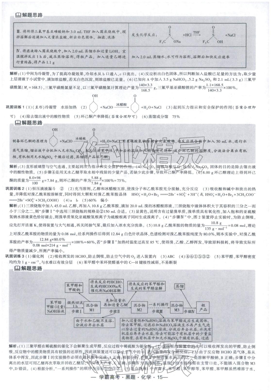2025年學霸高考黑題化學人教版&nbsp;參考答案第15頁