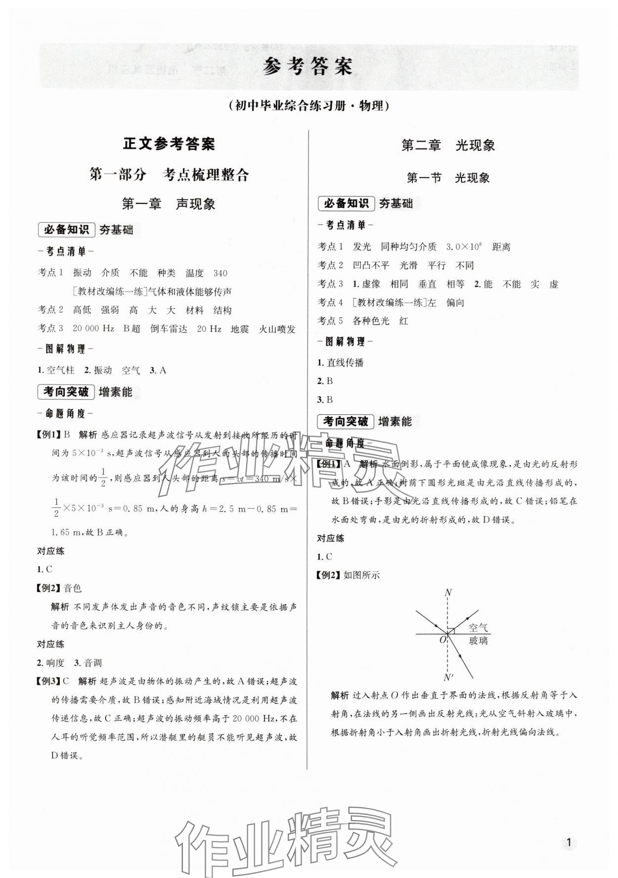 2025年畢業(yè)綜合練習冊物理中考 第1頁