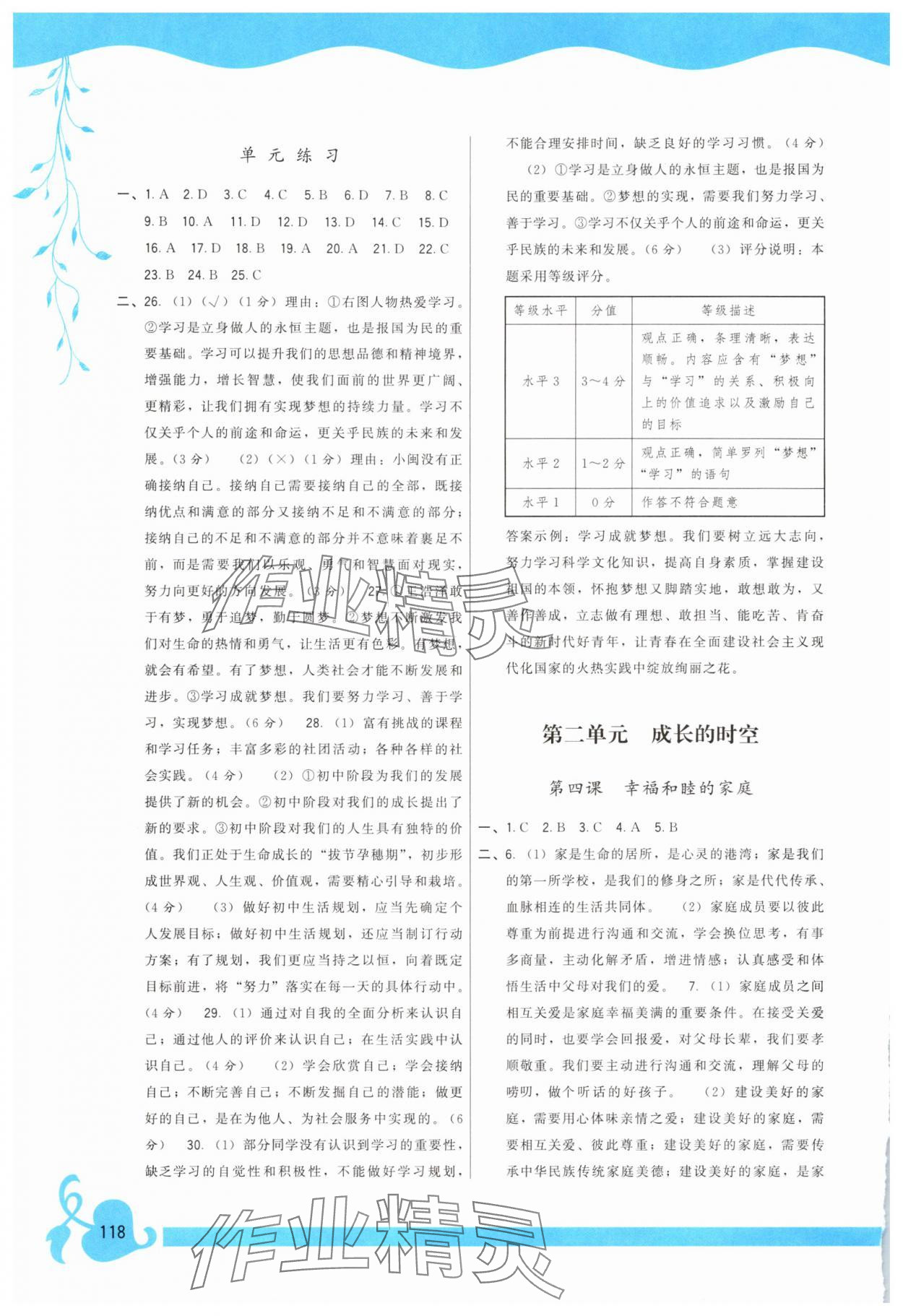 2025年顶尖课课练七年级道德与法治上册人教版 第2页