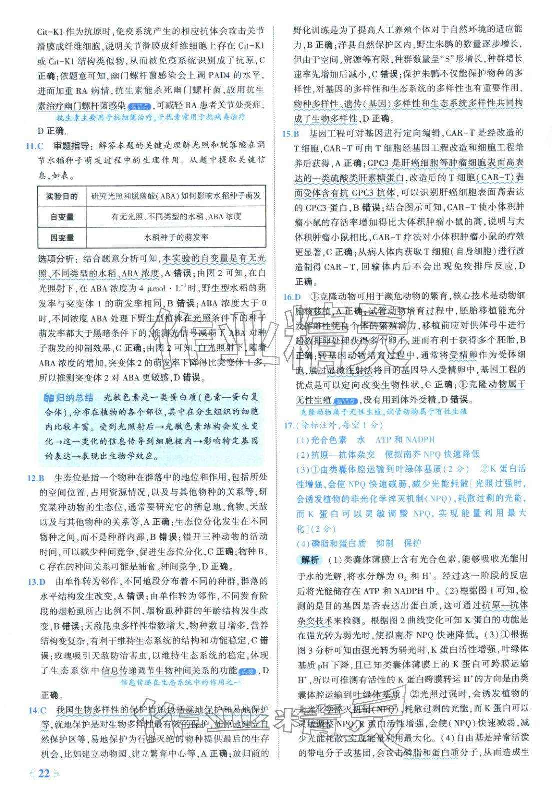 2026年53金卷优选卷汇编高中生物陕晋青宁专版&nbsp;第22页