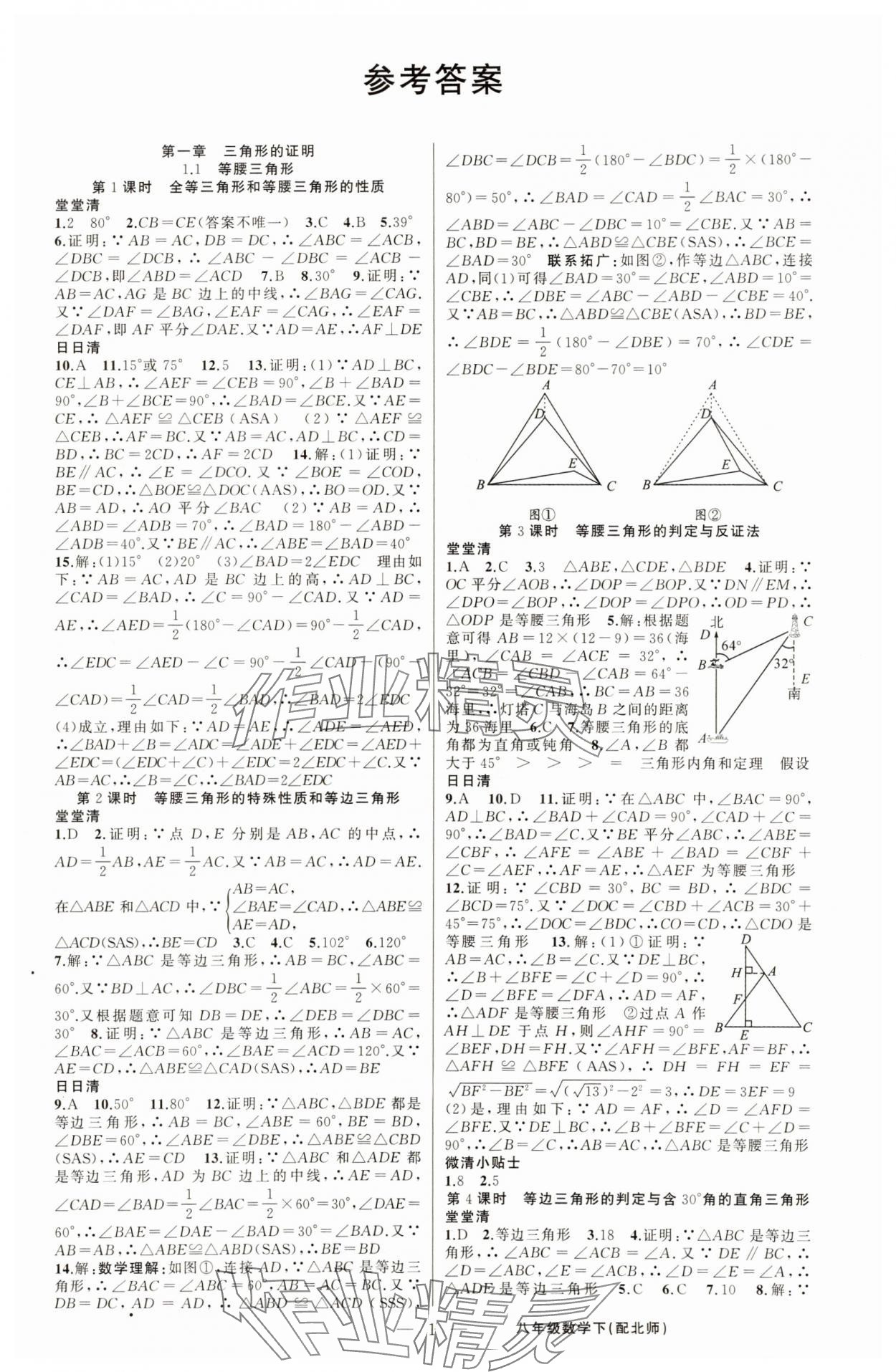 2025年四清导航八年级数学下册北师大版 第1页