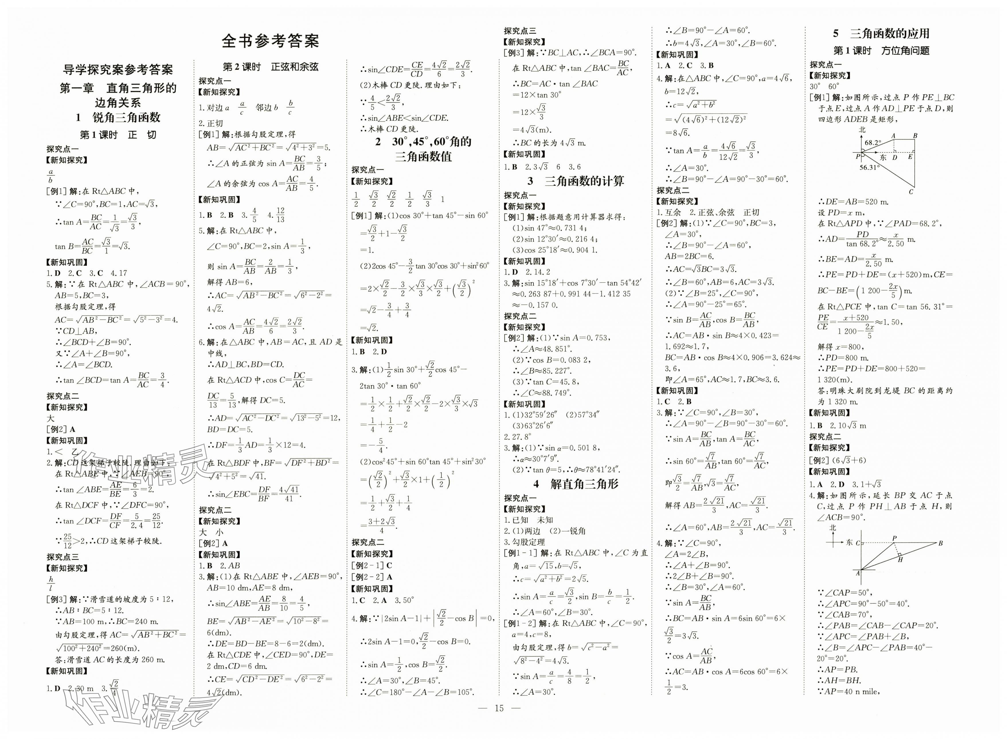 2025年初中同步學(xué)習(xí)導(dǎo)與練導(dǎo)學(xué)探究案九年級數(shù)學(xué)下冊北師大版 第1頁