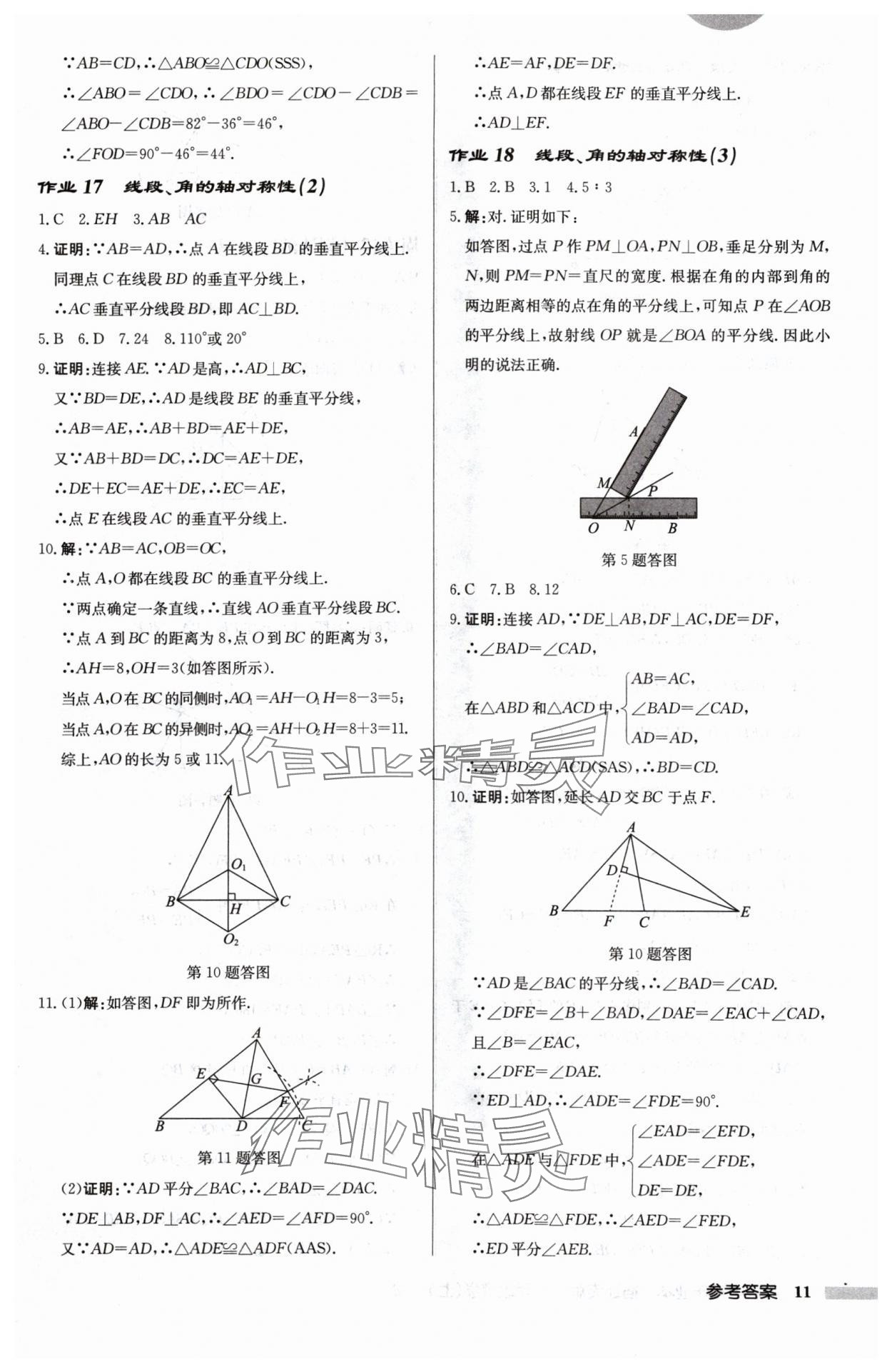 2024年启东中学作业本八年级数学上册江苏版宿迁专版 第11页