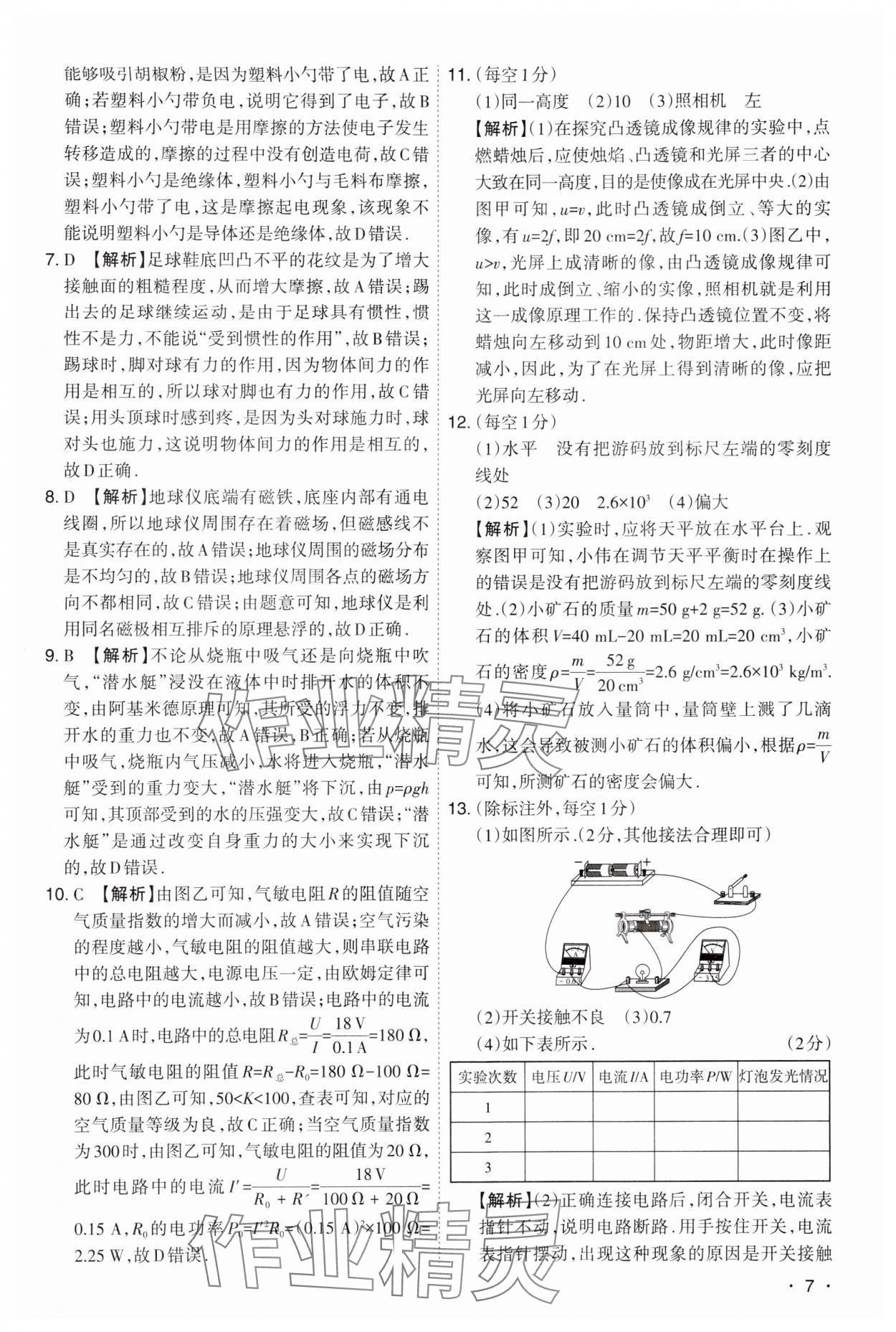 2024年開(kāi)路先鋒試題精選物理山西專版 第7頁(yè)
