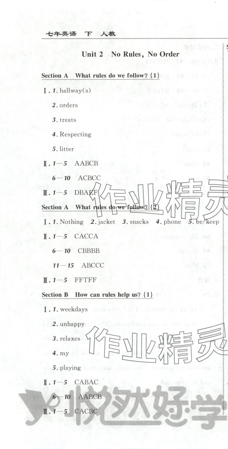 2025年悅?cè)缓脤W(xué)生課課大考卷七年級(jí)英語(yǔ)下冊(cè)人教版 第4頁(yè)